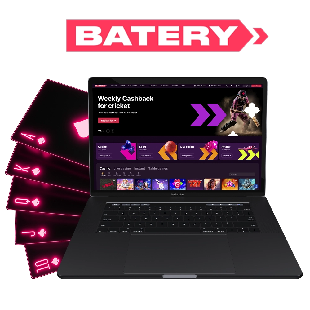 Batery is an online casino with a wide range of games.