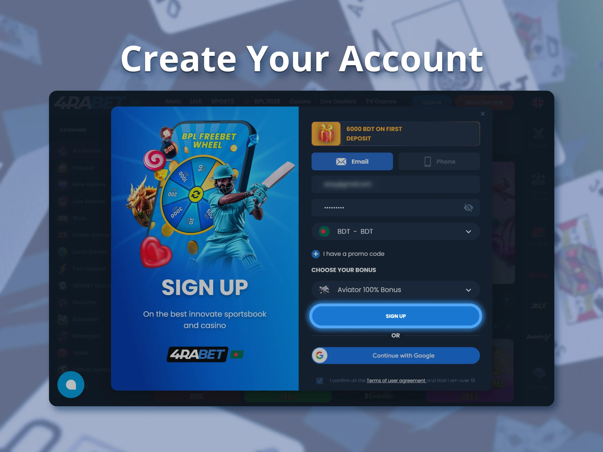 Press the Sign Up button to complete your registration at the chosen casino.