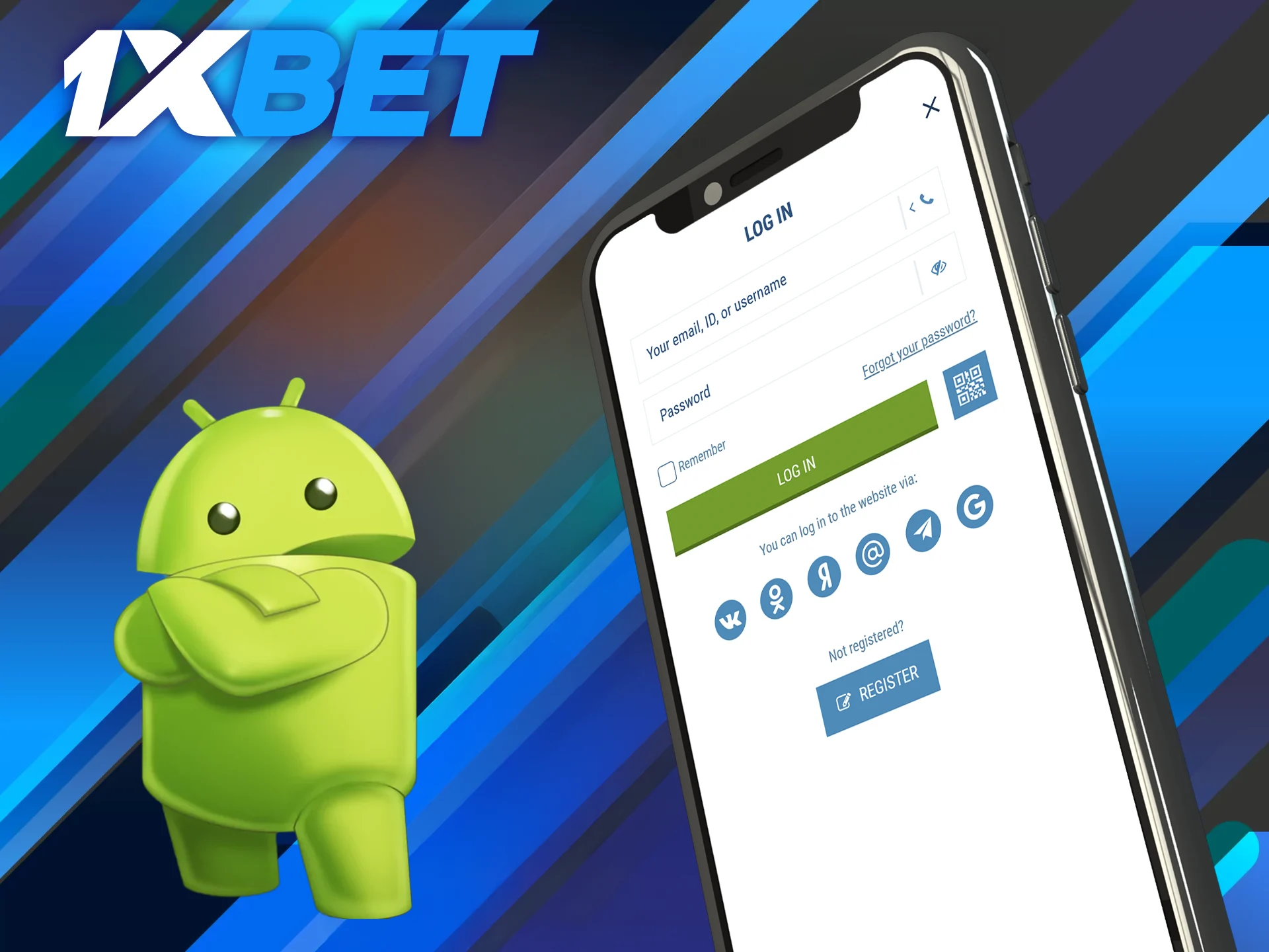 Launch the 1xBet app and log in or create an account.