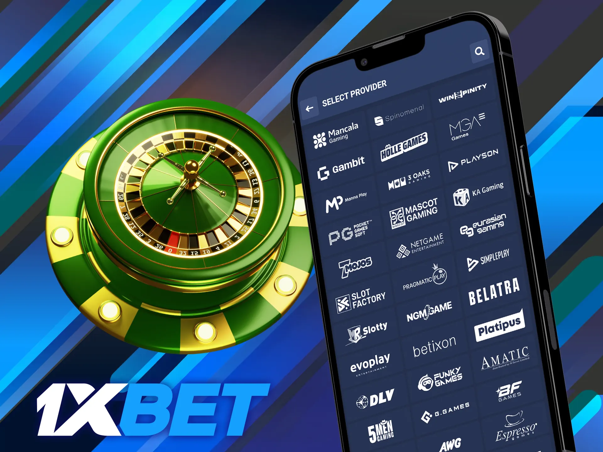 1xBet works with many well-known game providers.