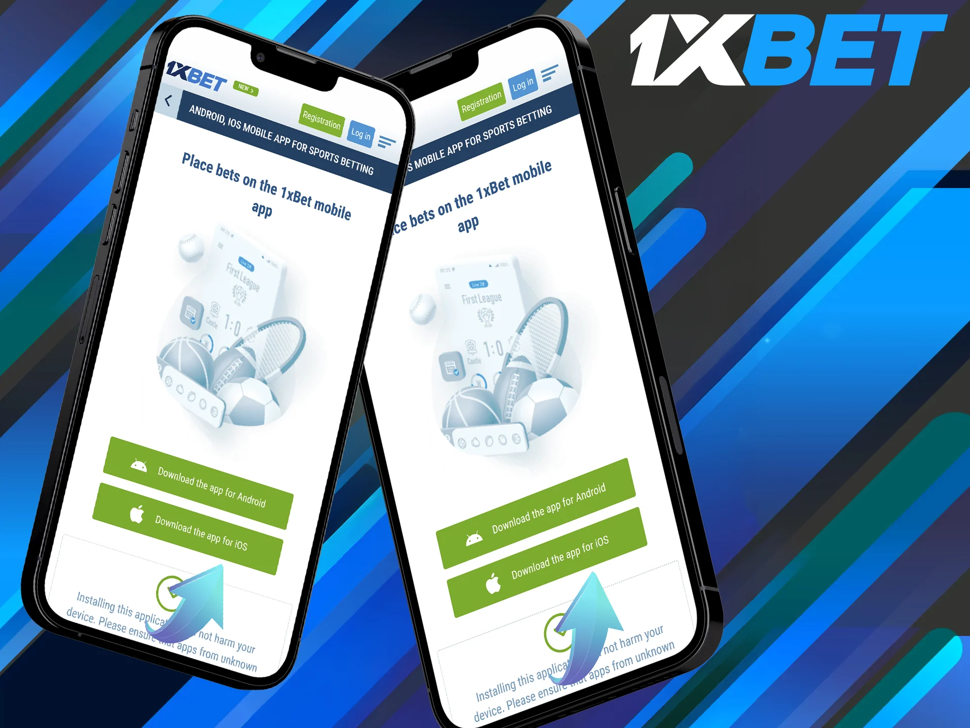 Click on the iOS option to download 1xBet app.