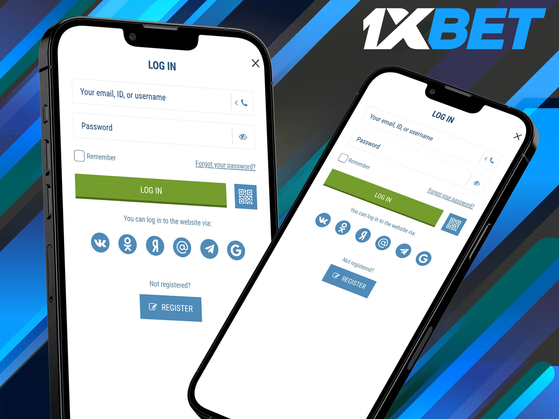 Open the 1xBet mobile app and log in.
