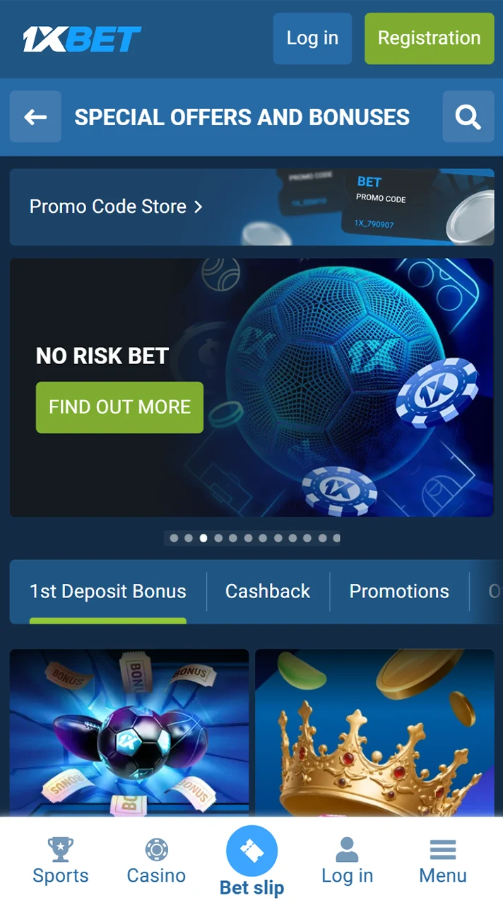 Interesting bonuses and offers at 1xBet.
