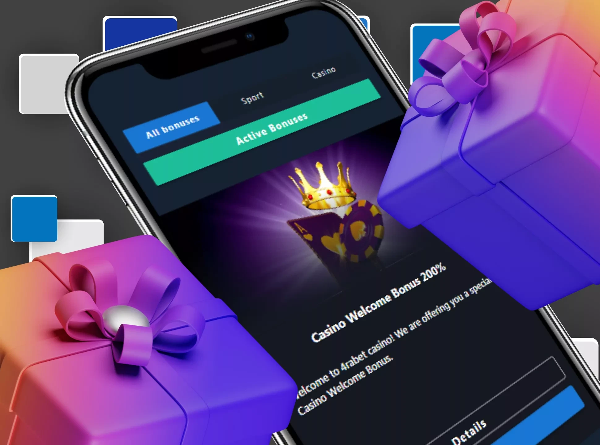 Get great welcome bonuses from the 4Rabet mobile casino.