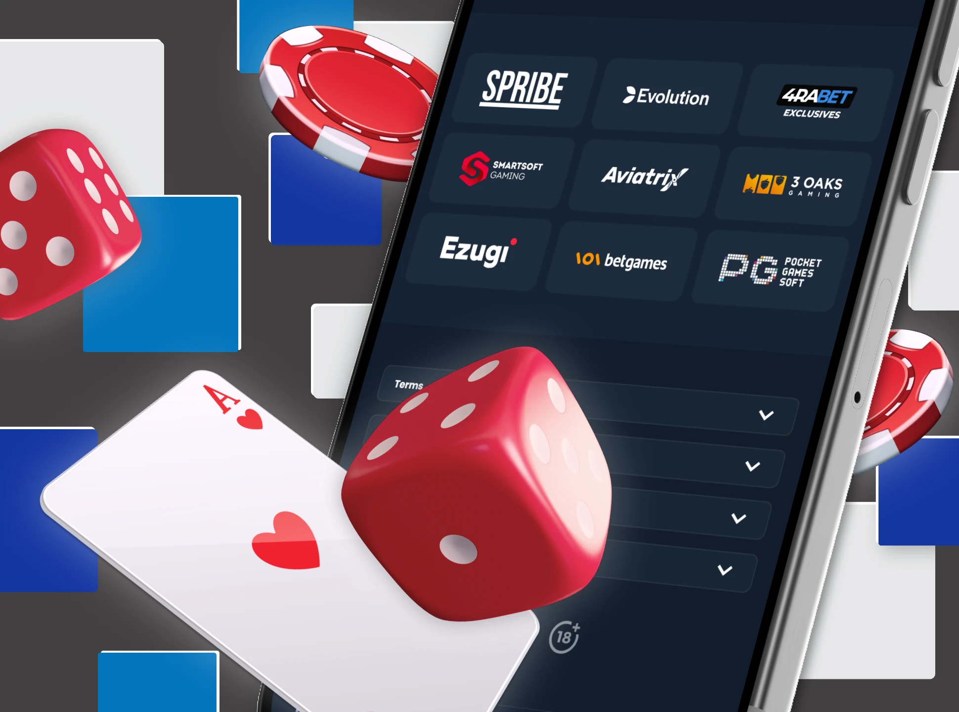 Find a selection of games from top-tier providers in the 4Rabet app.