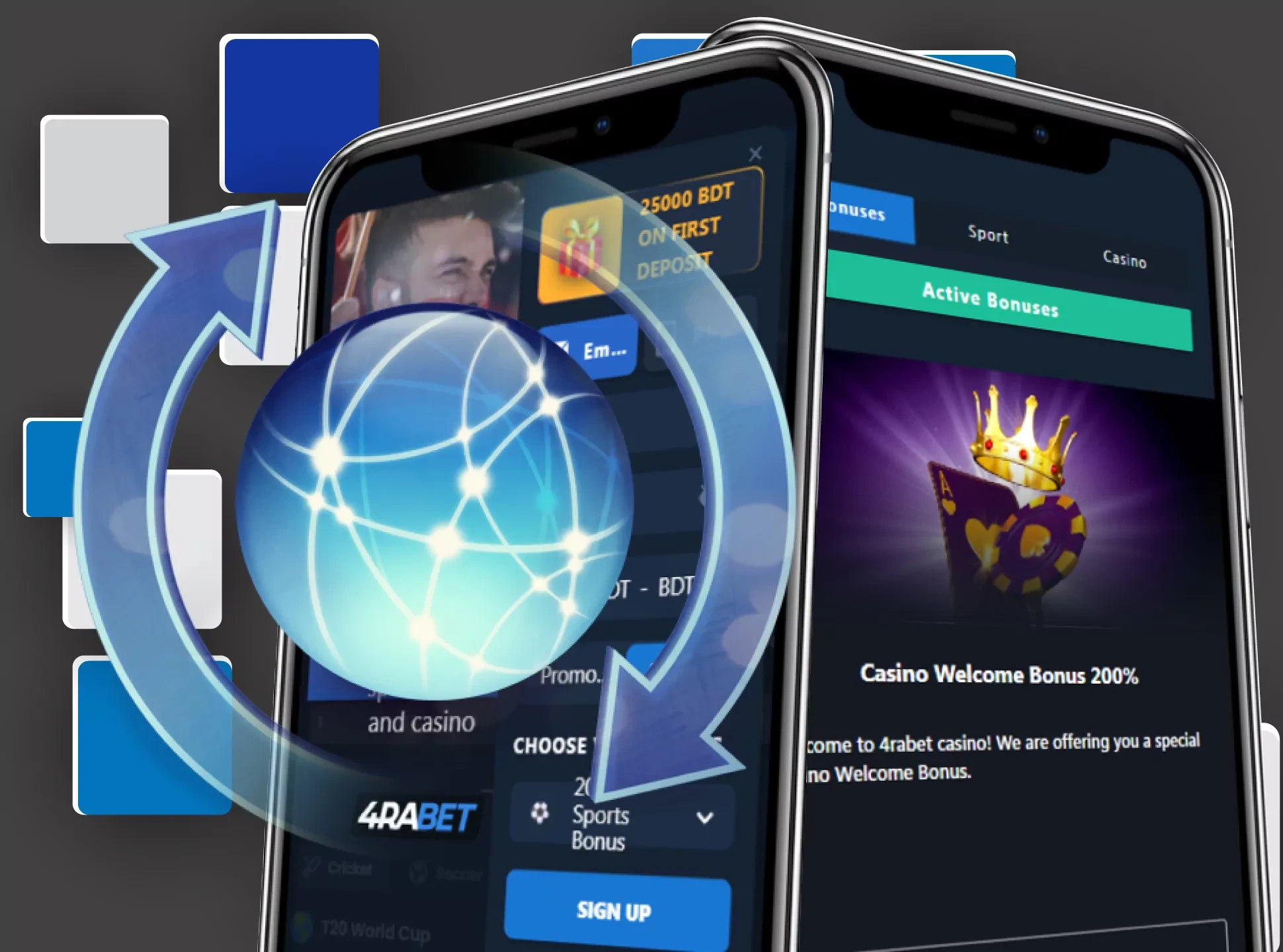 The 4Rabet casino app for iOS updates automatically when users access the site.