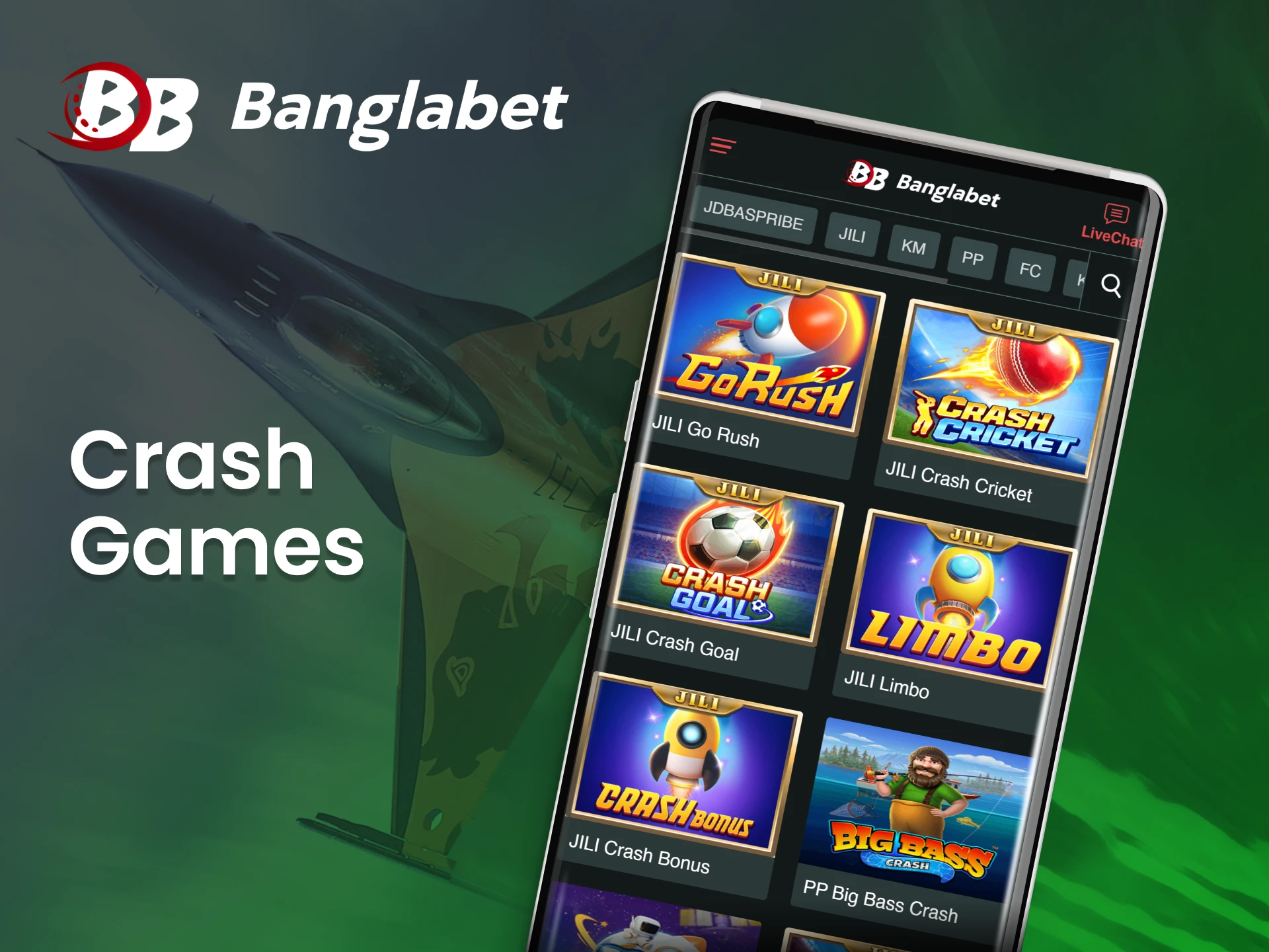 Experience the thrill of crash games on the Banglabet app.