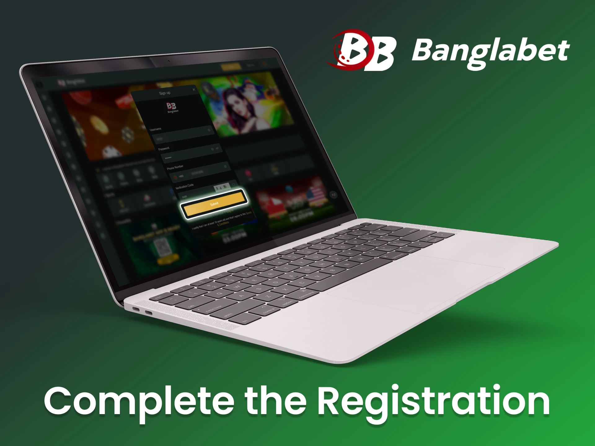 Finalize the registration of your Banglabet account.