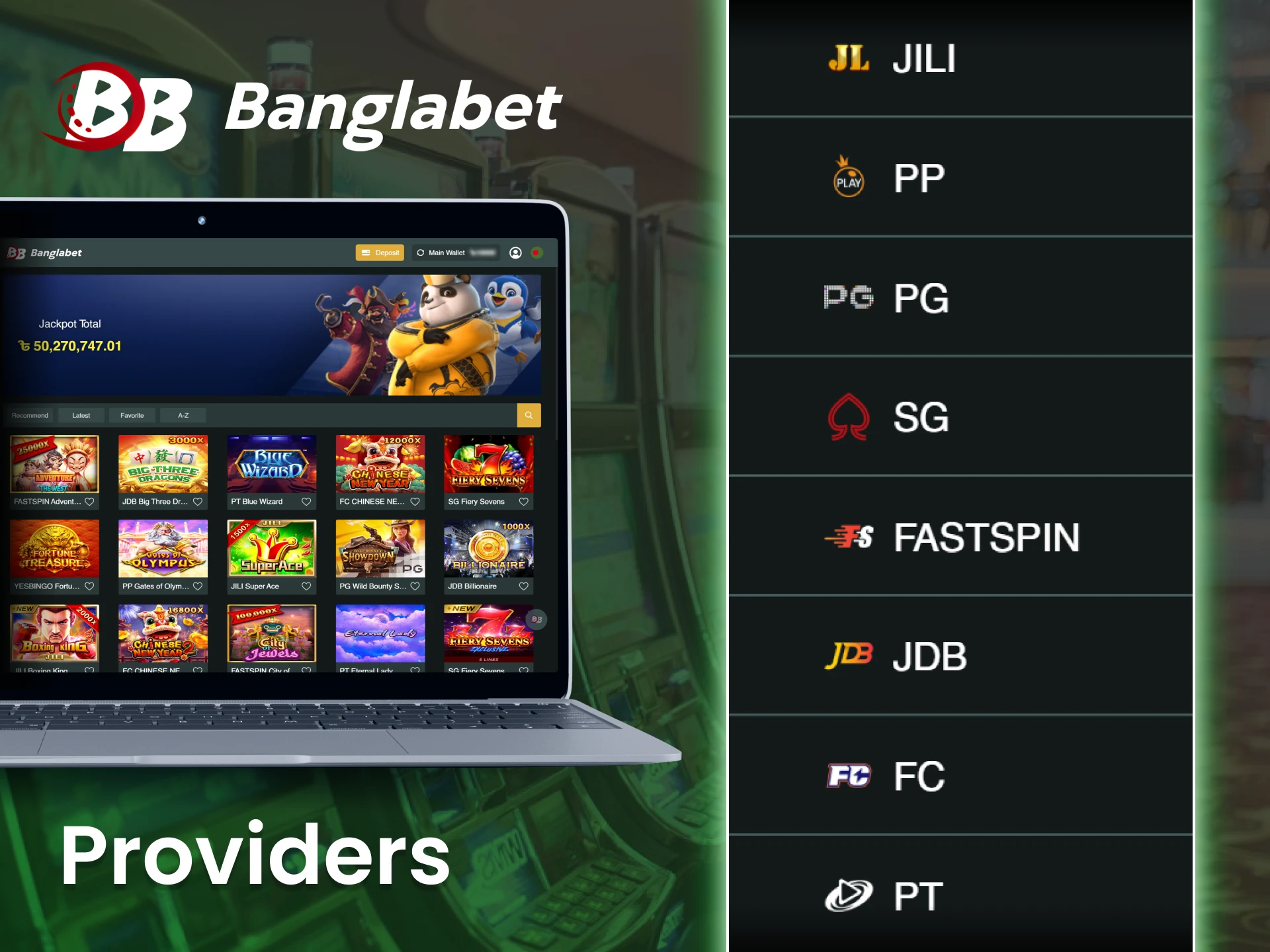 All games offered at Banglabet come from legitimate providers.