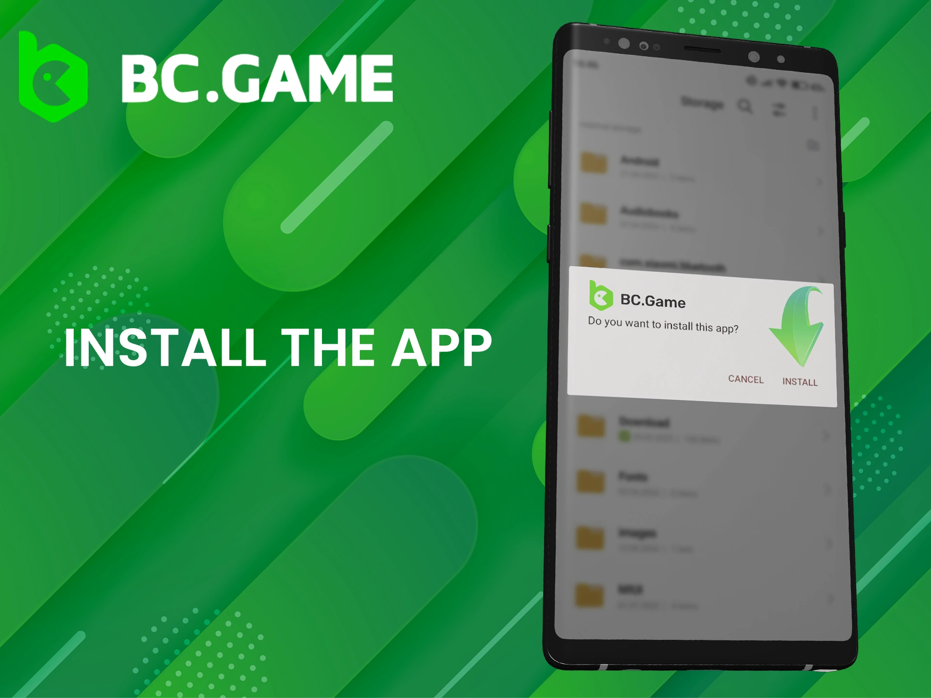 Tap the file to start BC Game app installation.