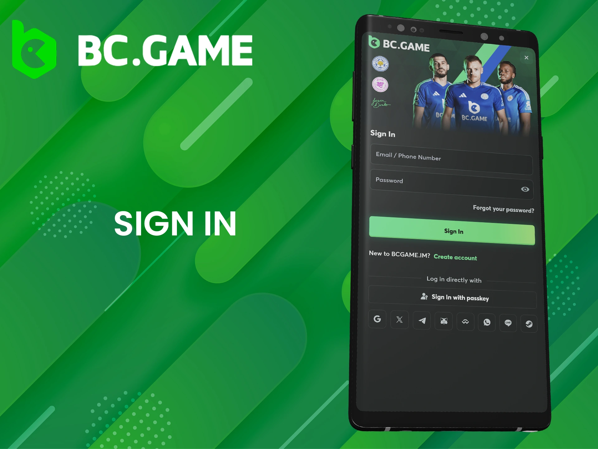 Log in with the BC Game account and start playing.