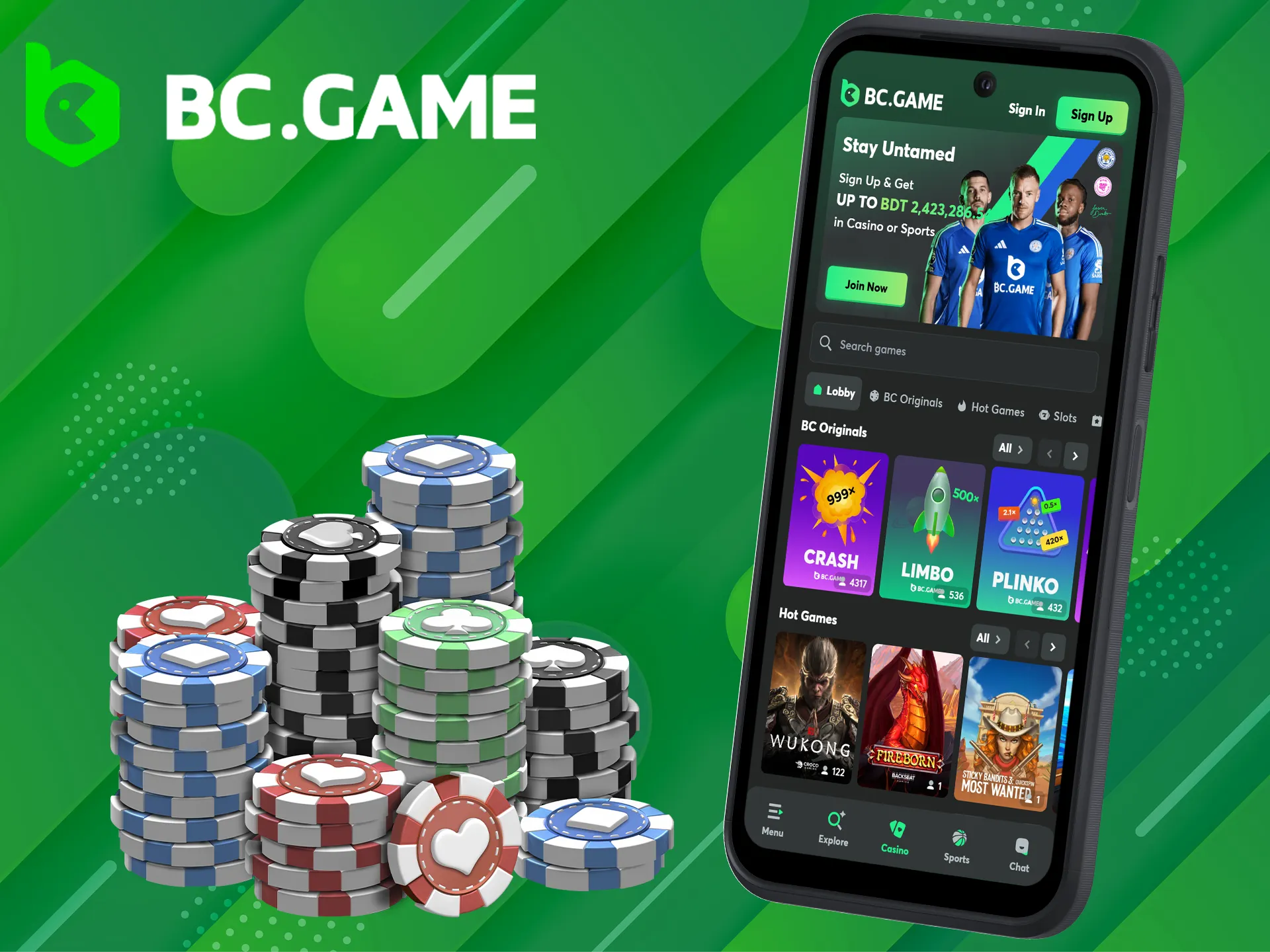 BC Game has many casino games for players to enjoy.