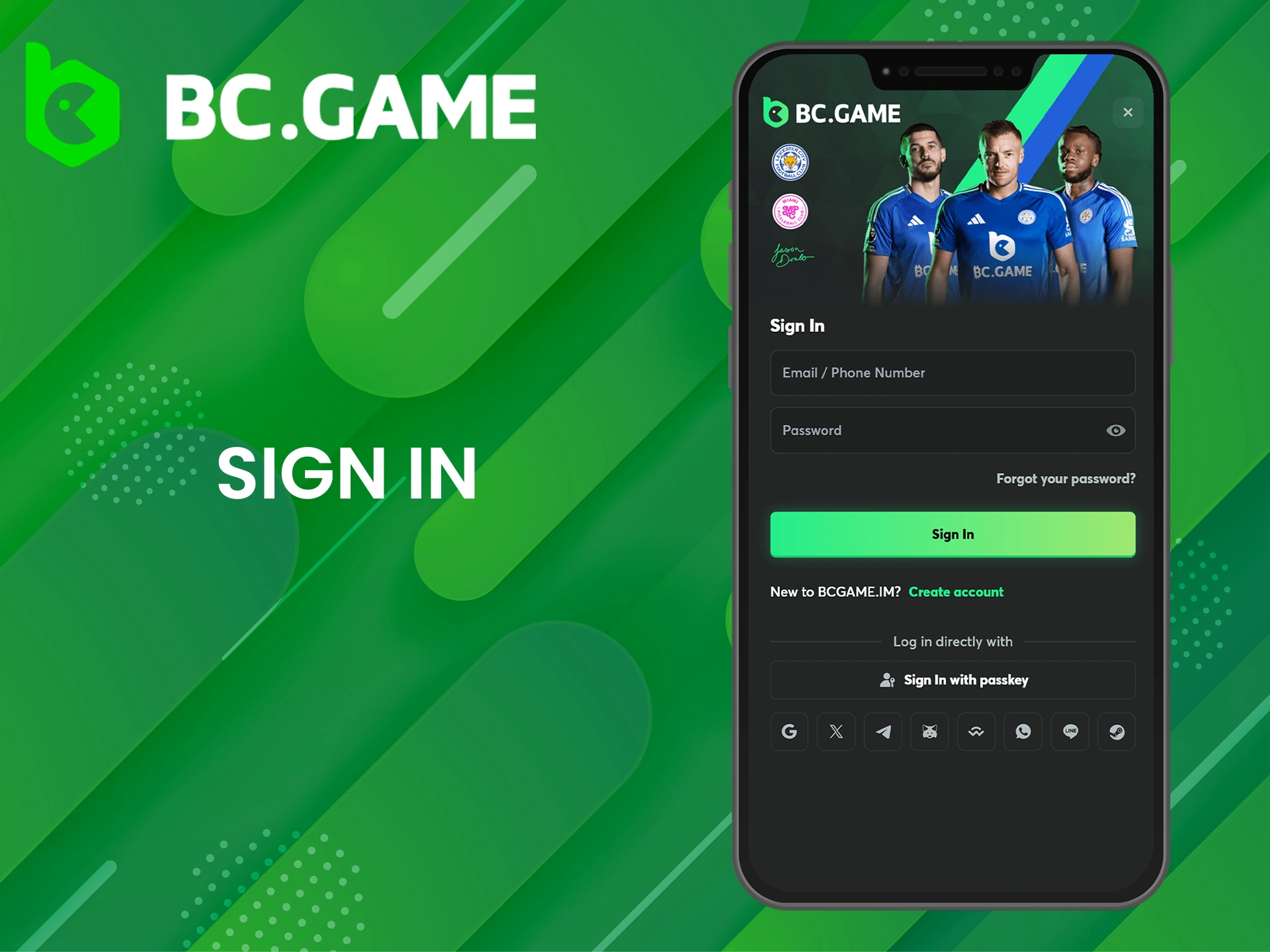 Open BC Game app and log in to the account.