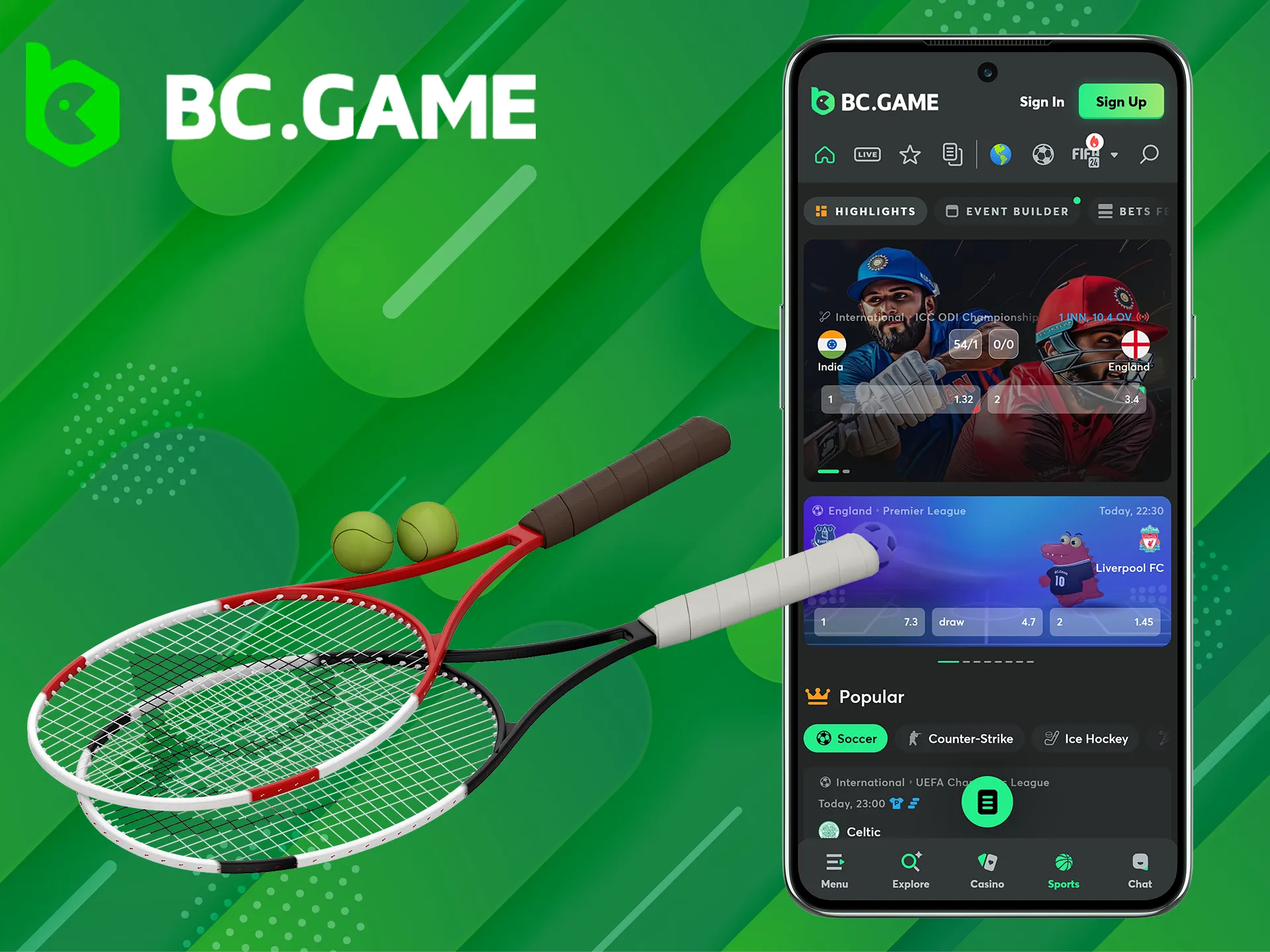 BC Game sportsbook lets users place bets on many sports.