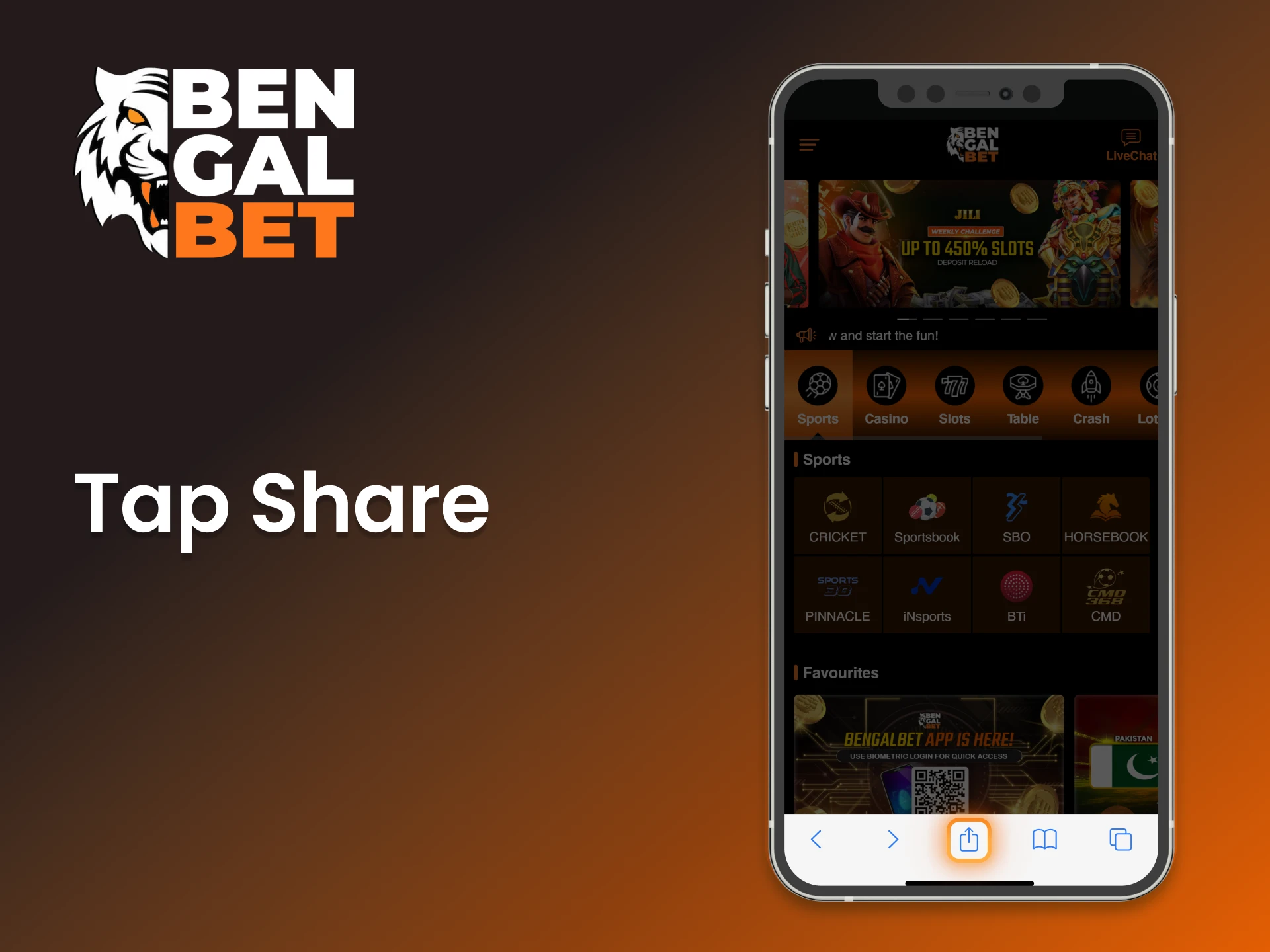 Bookmark Bengalbet for simple access on your Apple device.