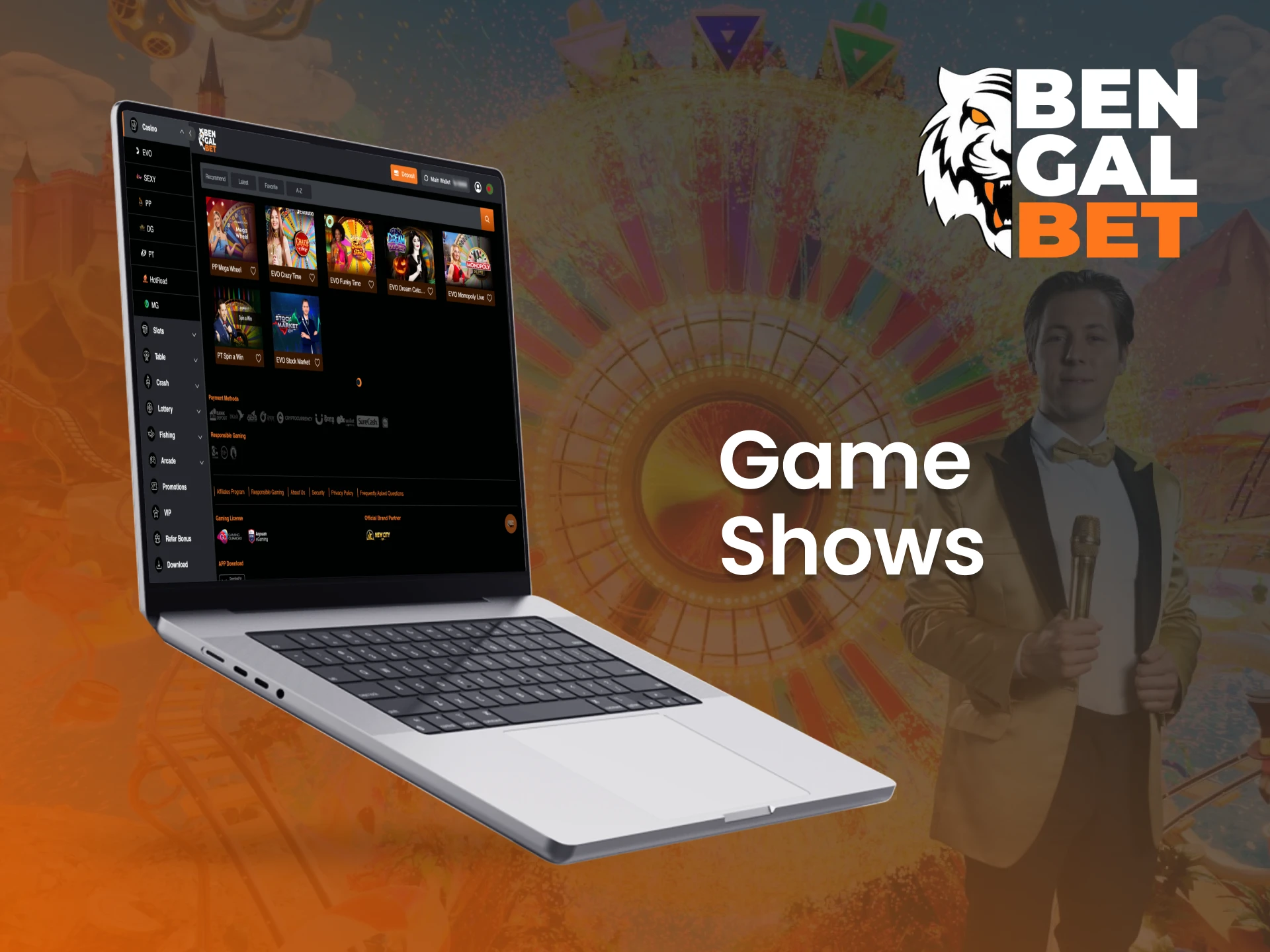 Experience the excitement of game shows at Bengalbet.
