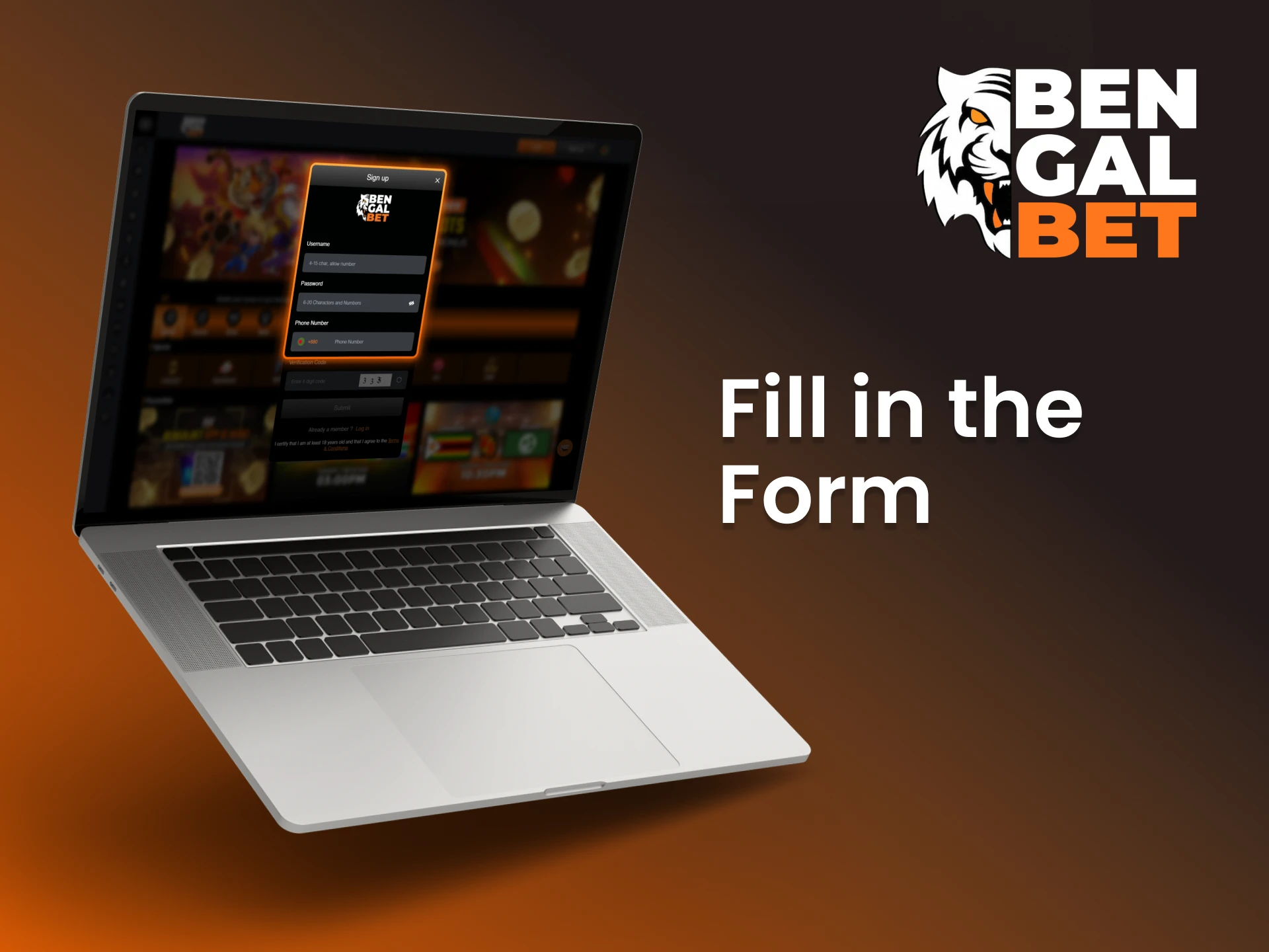 Provide the necessary information to create the Bengalbet account.
