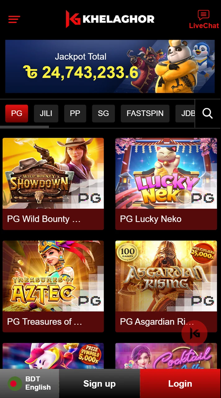 Try casino games at Khelaghor app.