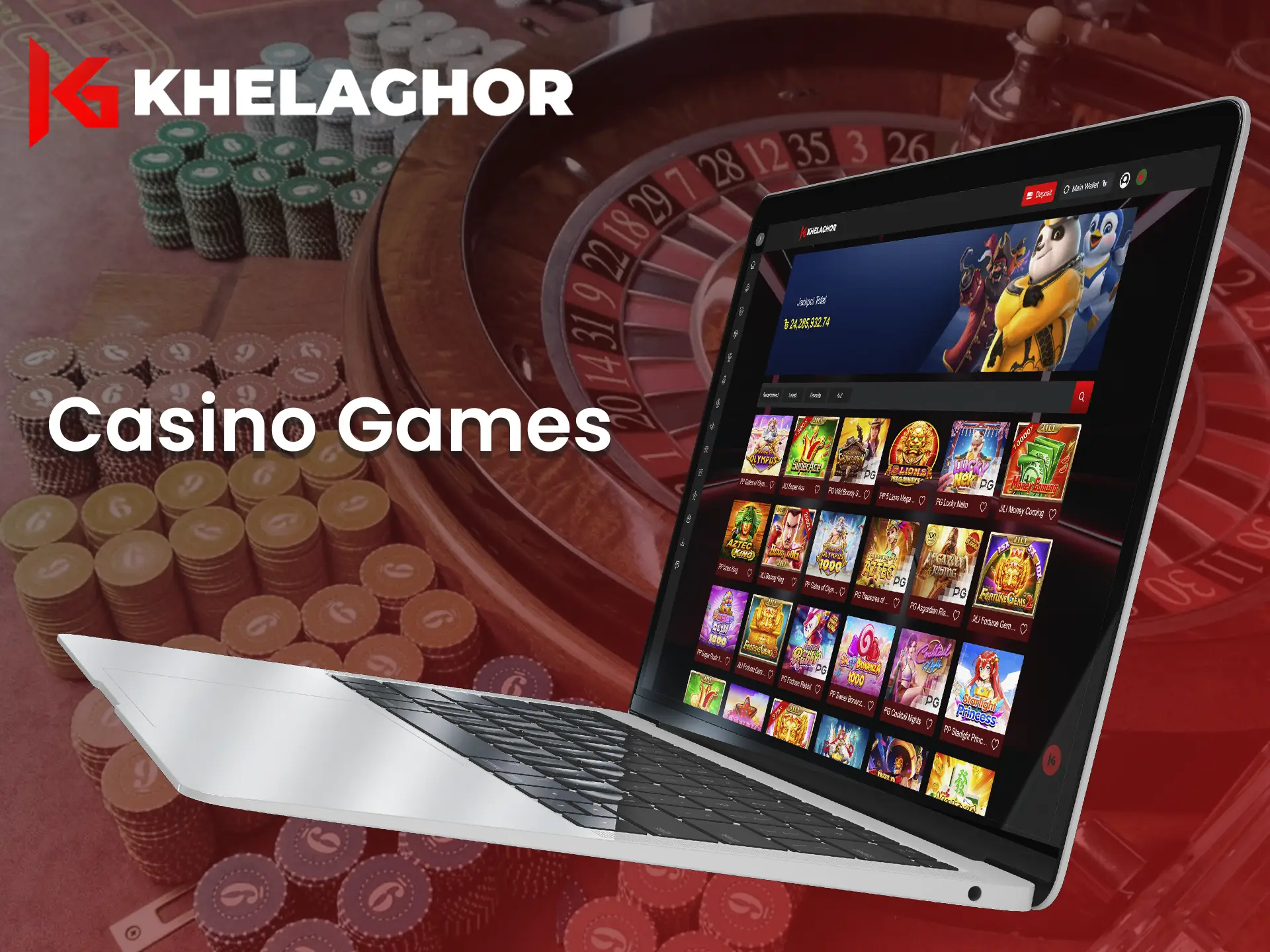 Khelaghor offers a wide selection of casino games.