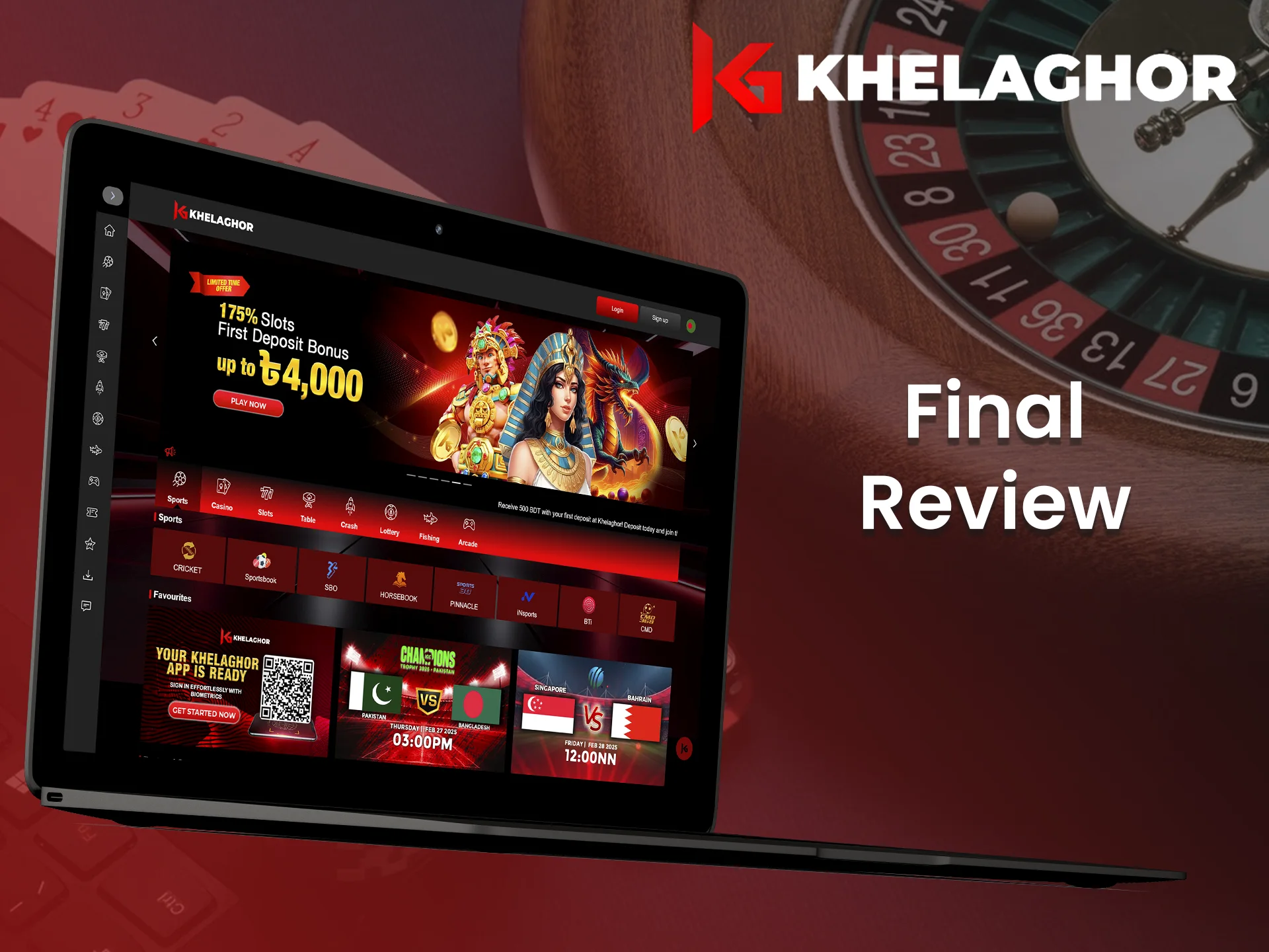 In conclusion, Khelaghor is a great choise for casino games and betting.