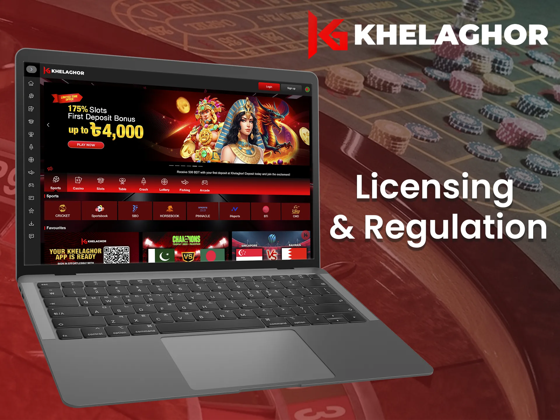 Khelaghor casino is licensed by the Curacao.