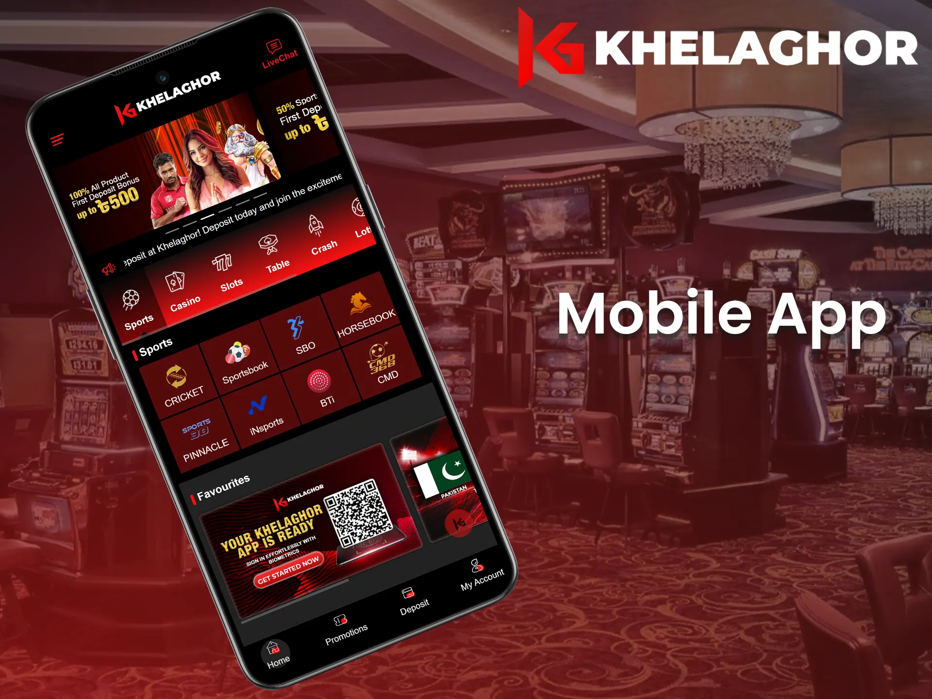 Download the Khelaghor app for Android and iOS.