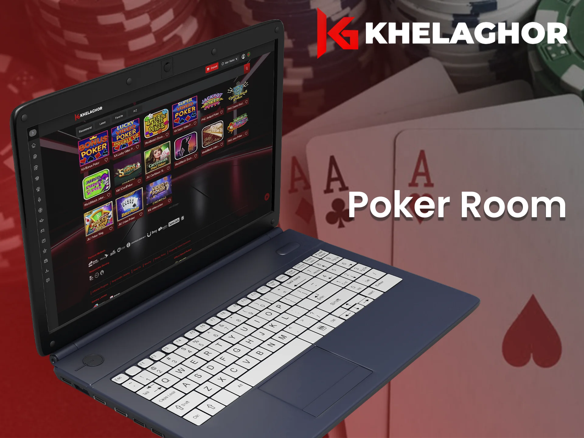 Khelaghor casino has a variety of poker games.