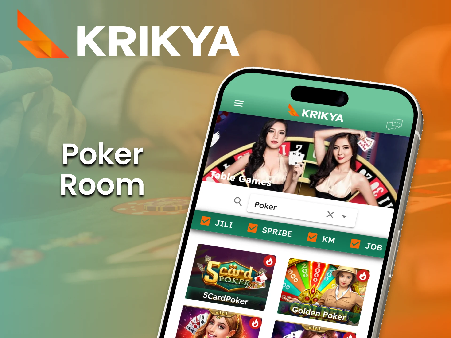 Join the fun of poker games via the Krikya app.