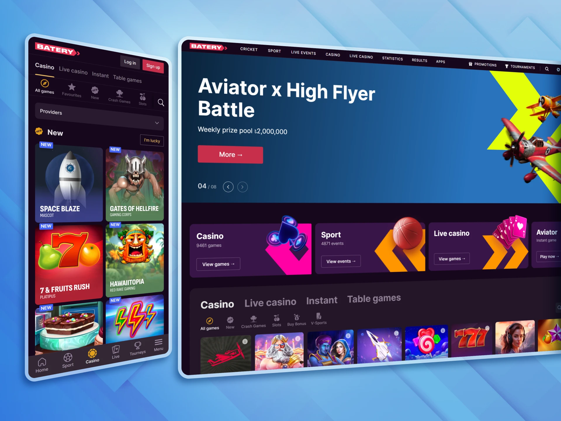 Get ready to win with Batery online casino.