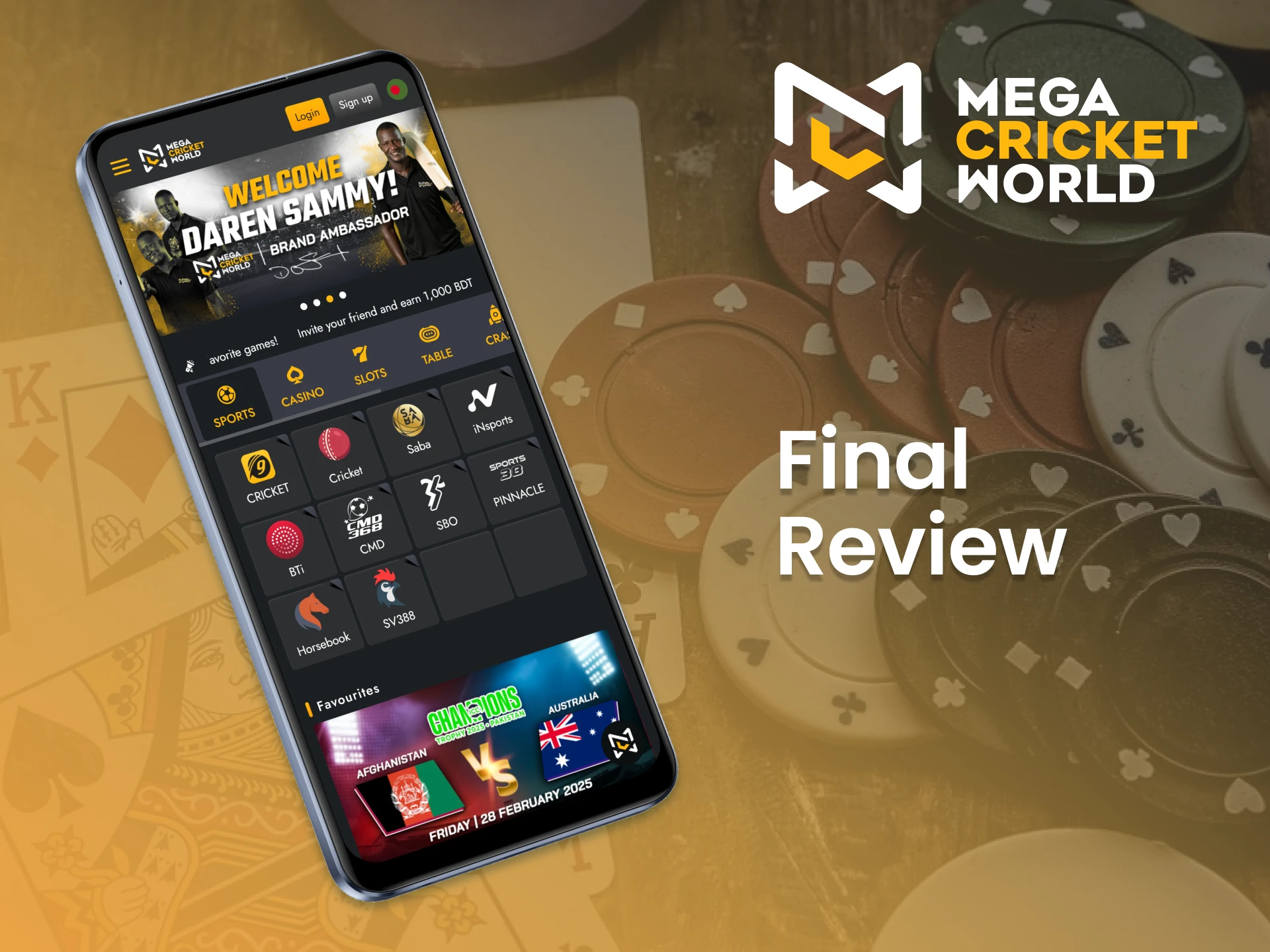 The Mega Cricket World app offers top-quality casino games for Bangladeshi players.