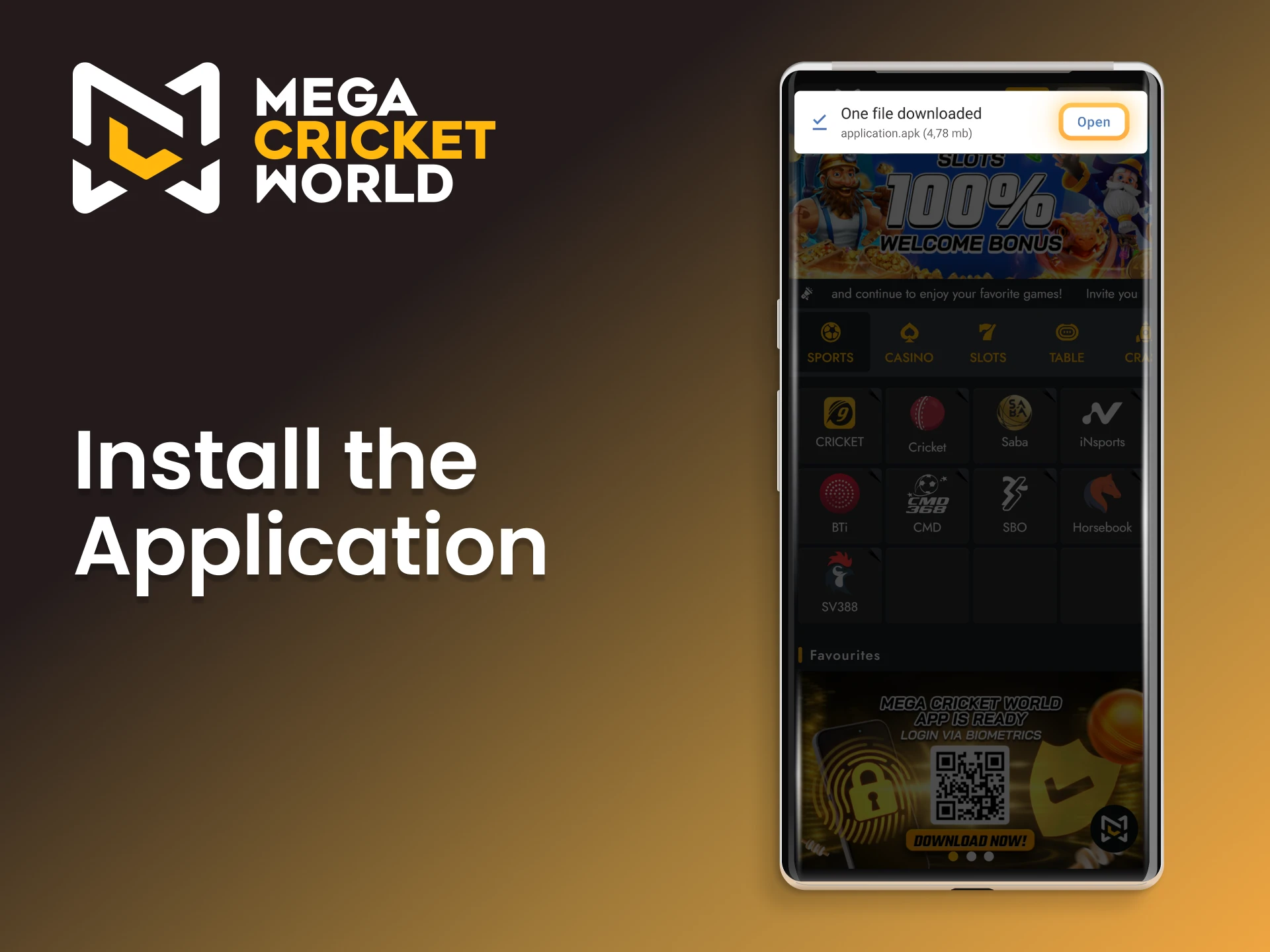 Proceed with installing the Mega Cricket World app.