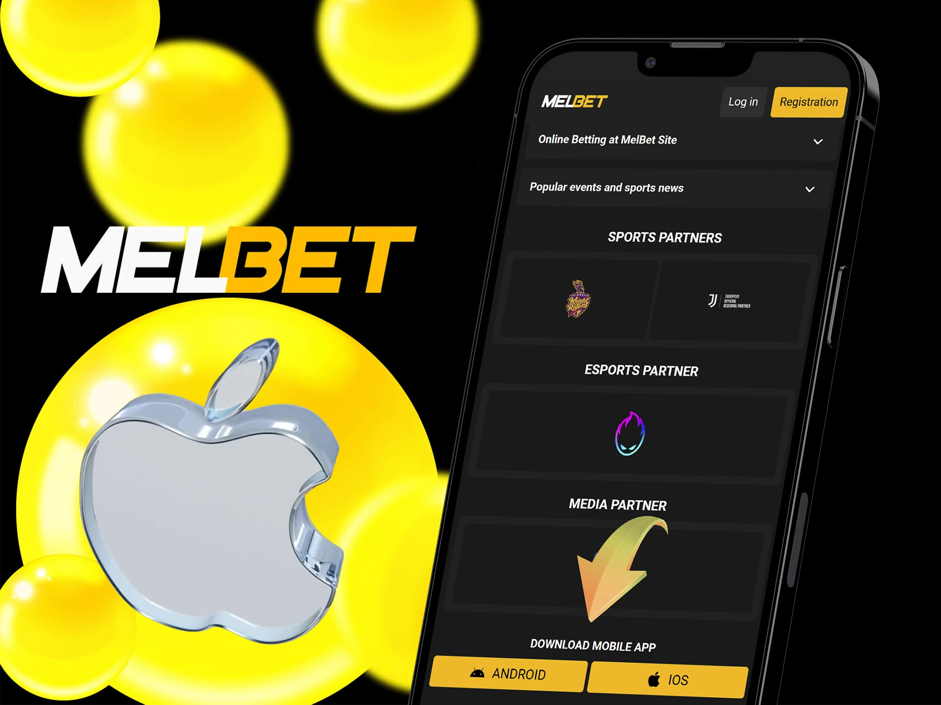 Look for the App section at Melbet.