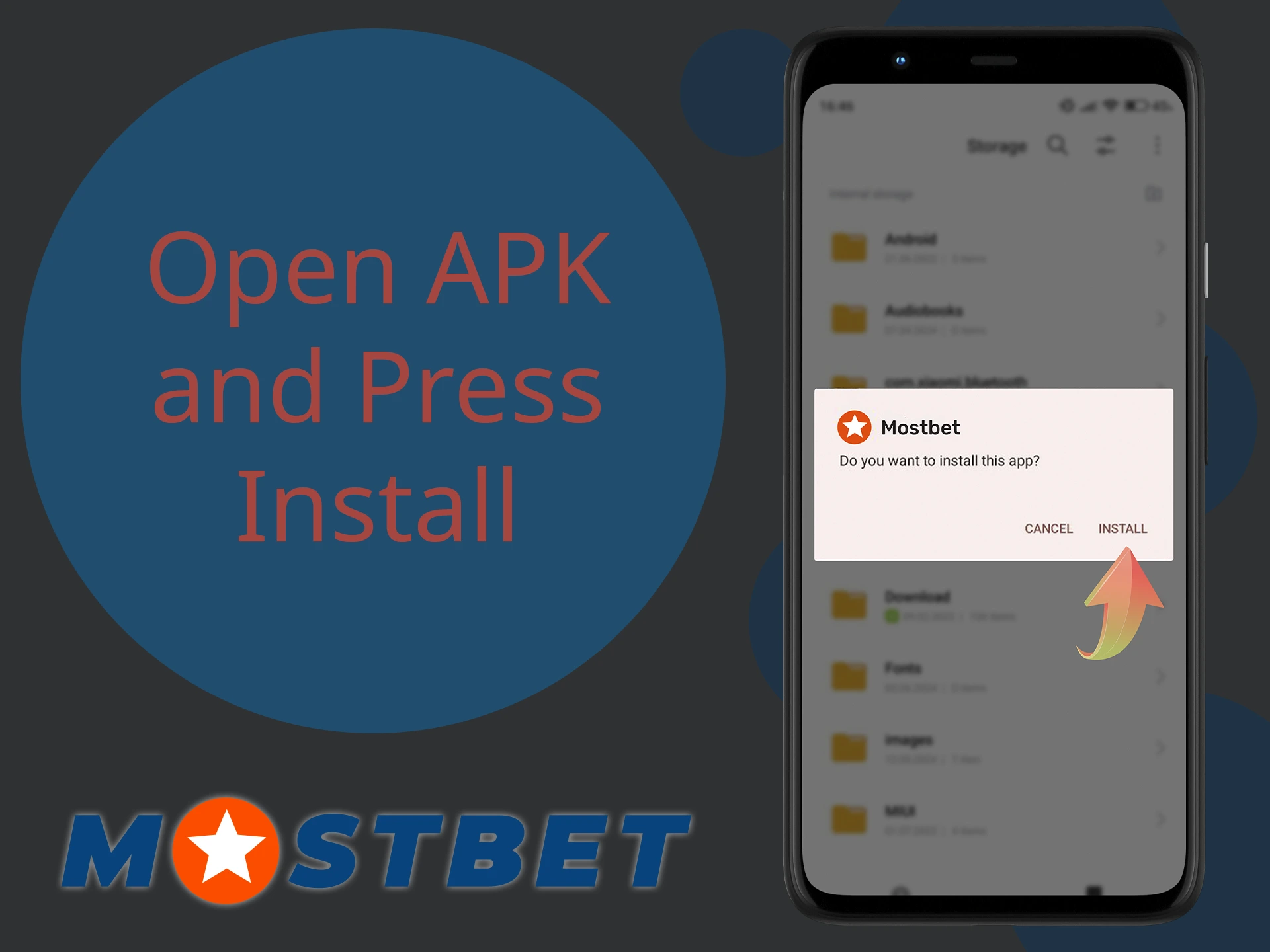 Complete the Mostbet mobile app setup.