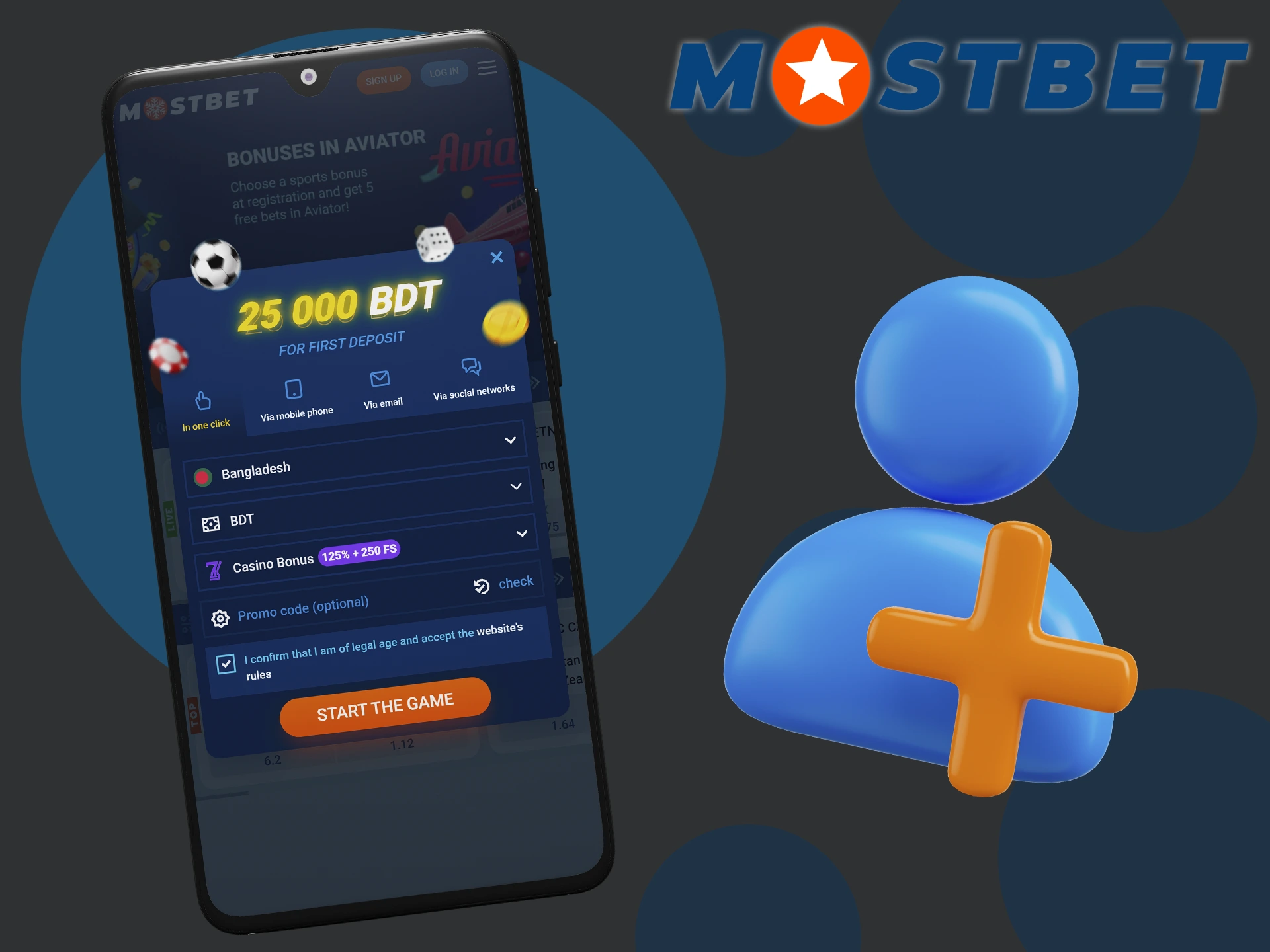 You can sign up for Mostbet in the mobile app.