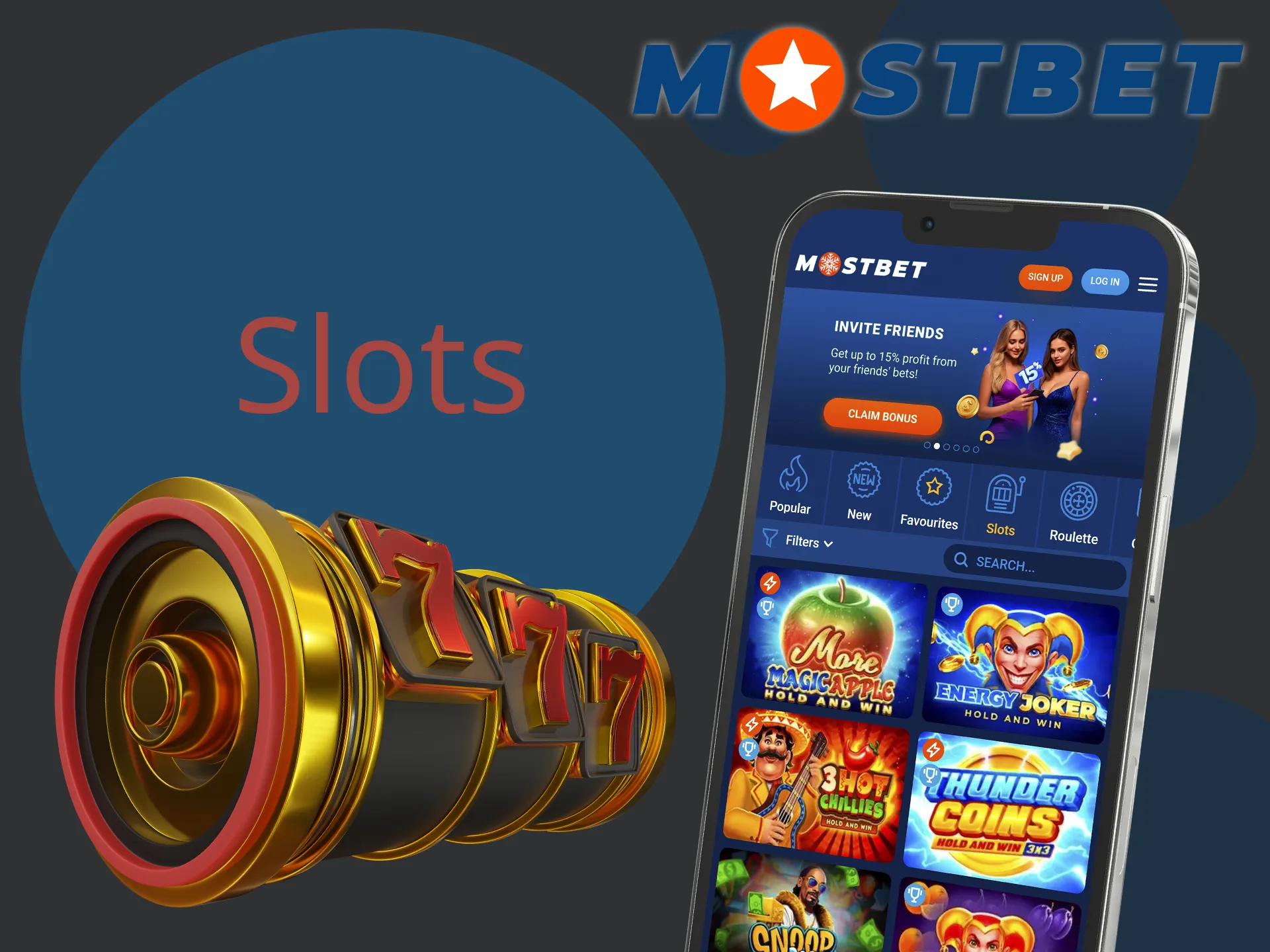Mostbet has over 10000 slots with many features and genres.