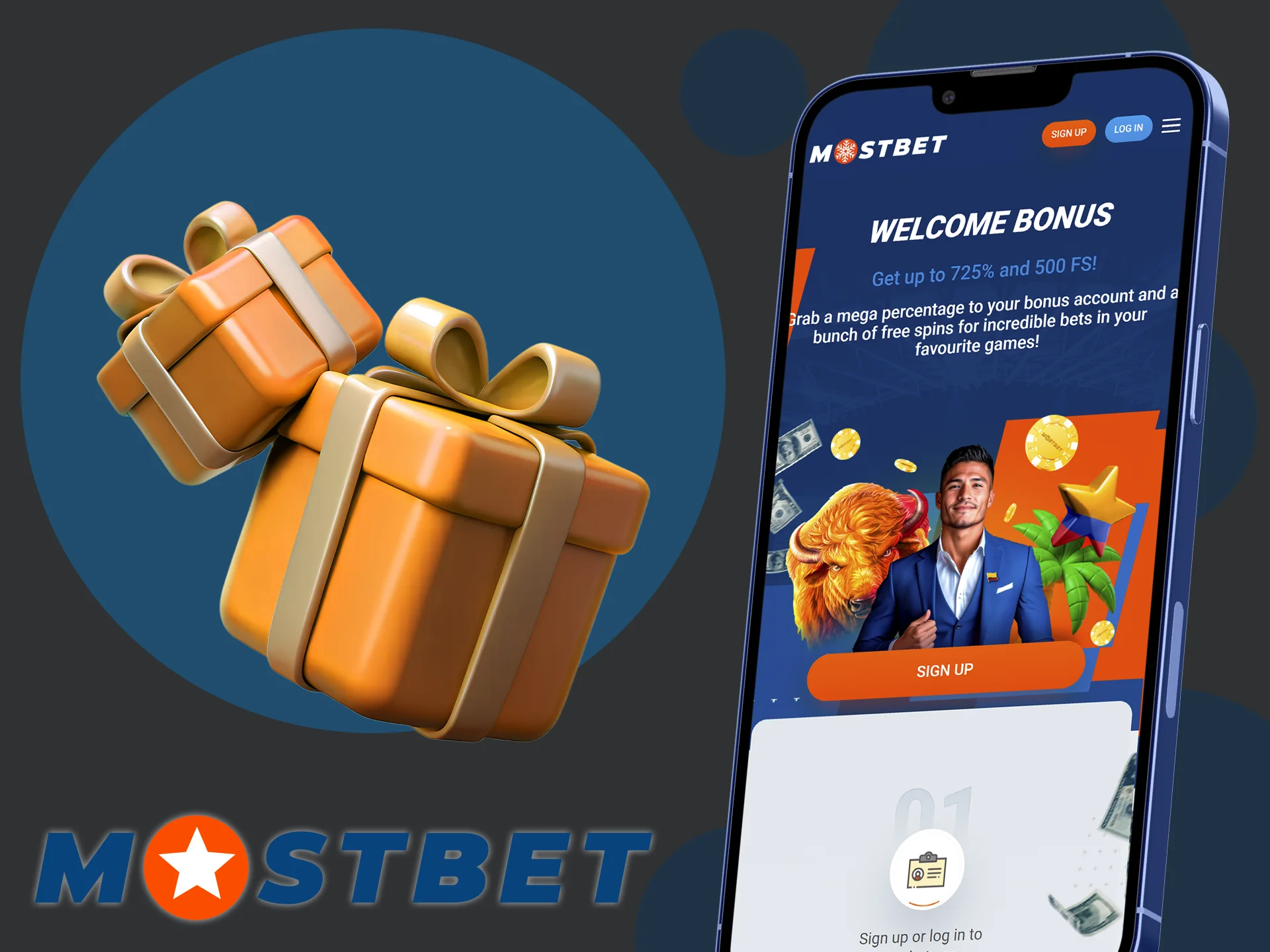 Register, make the first deposit at Mostbet and get a bonus.