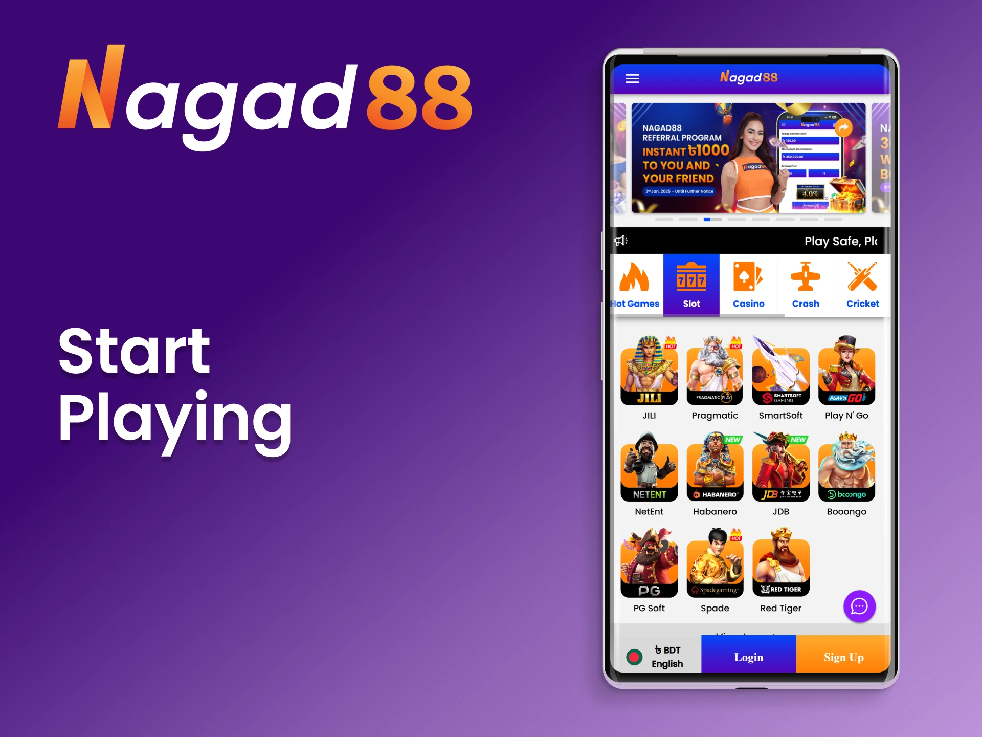 Open the installed Nagad88 app to unlock a wide range of exciting casino games.