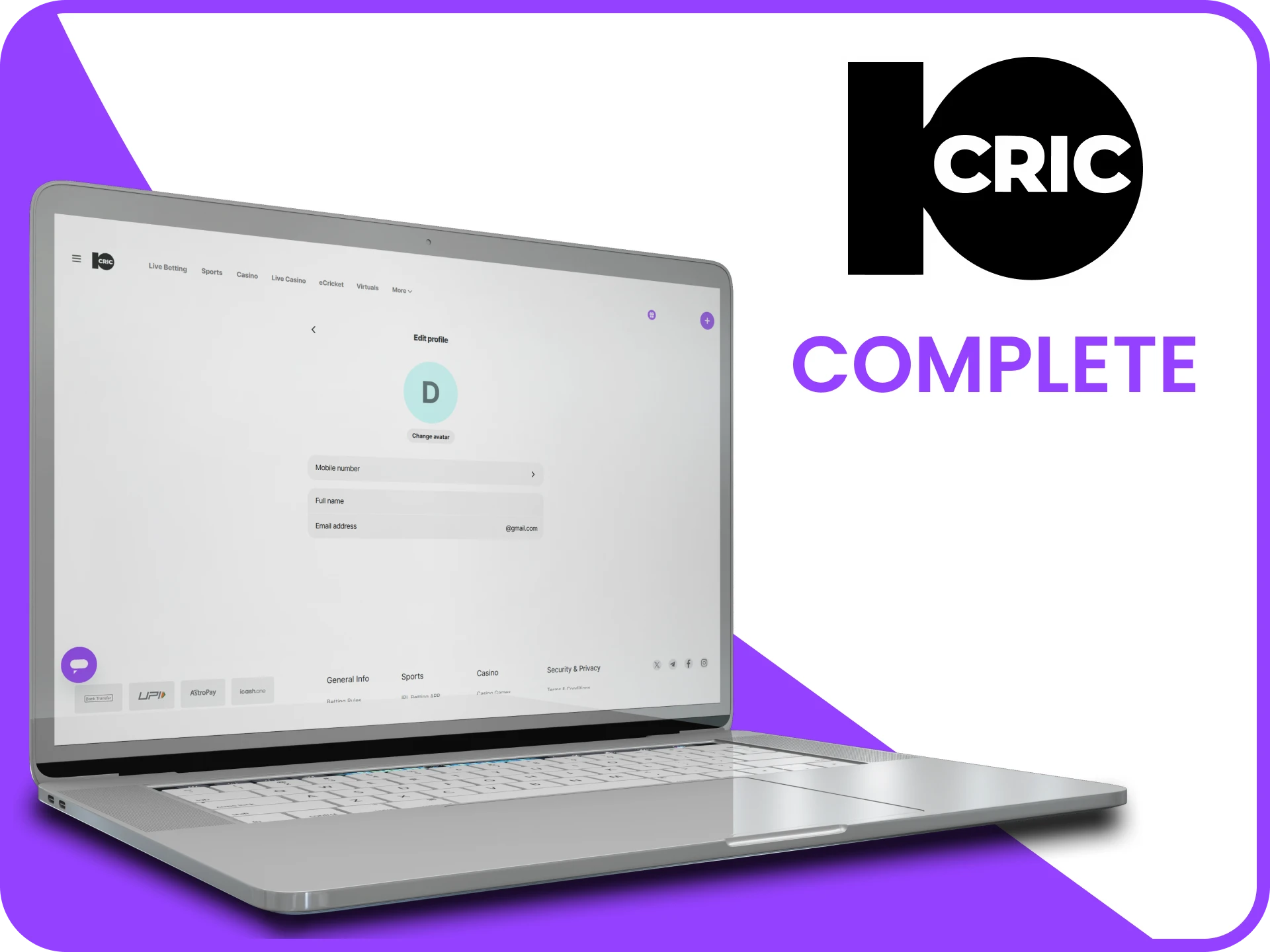 Complete the registration and start enjoying 10Cric casino.