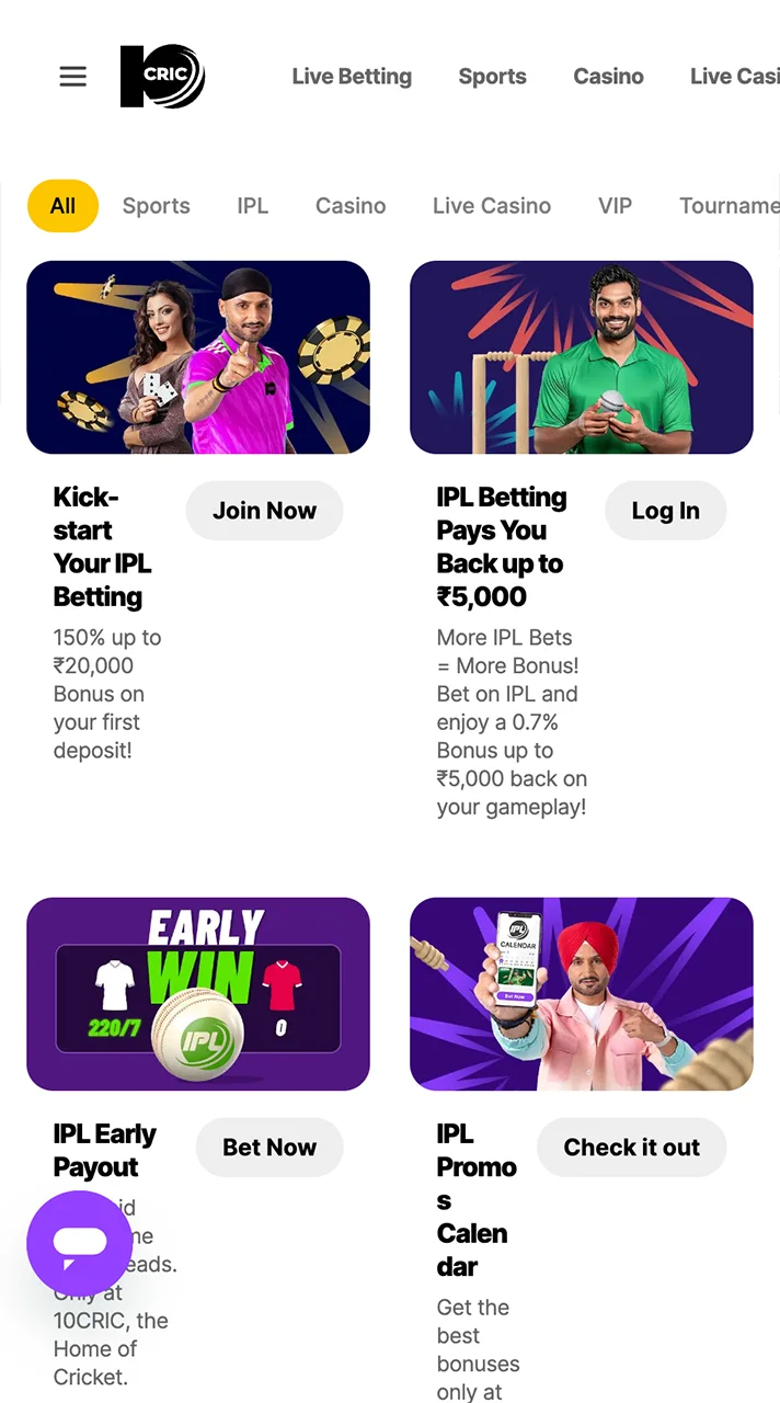 10Cric bonuses page claim exciting rewards today.