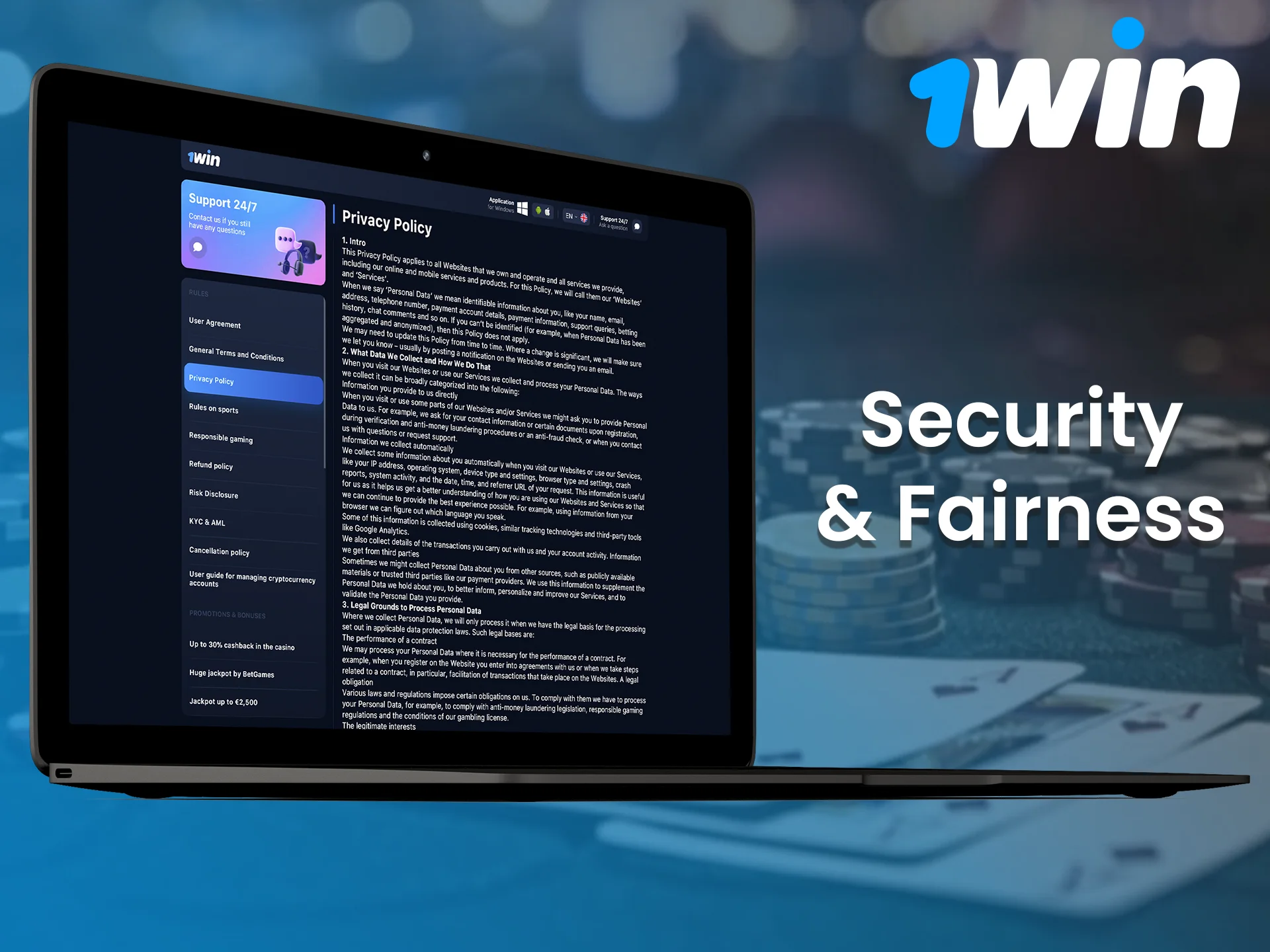 1Win is a reliable platform with a high level of protection.