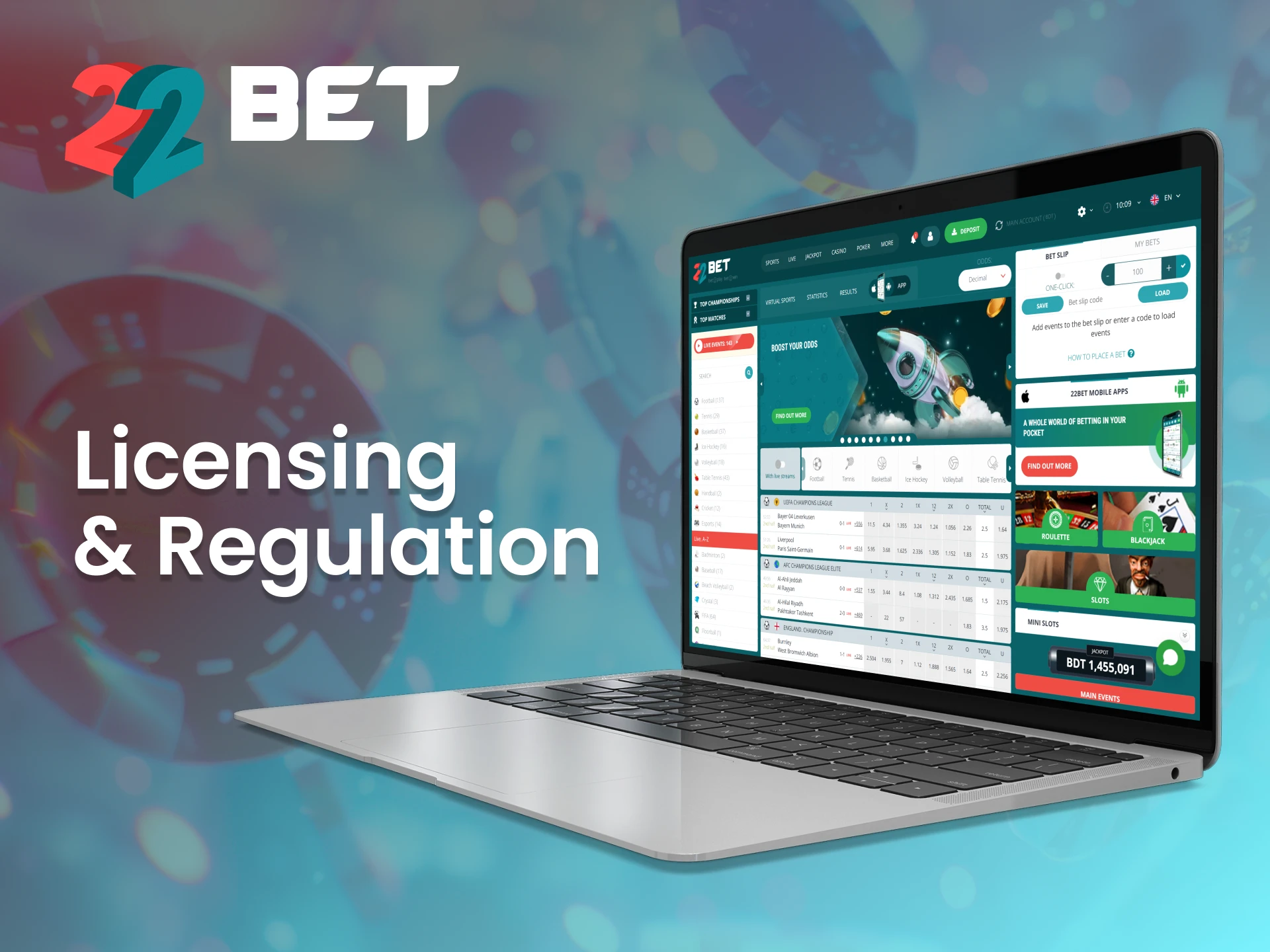 22Bet offers a licensed platform for secure online gambling.