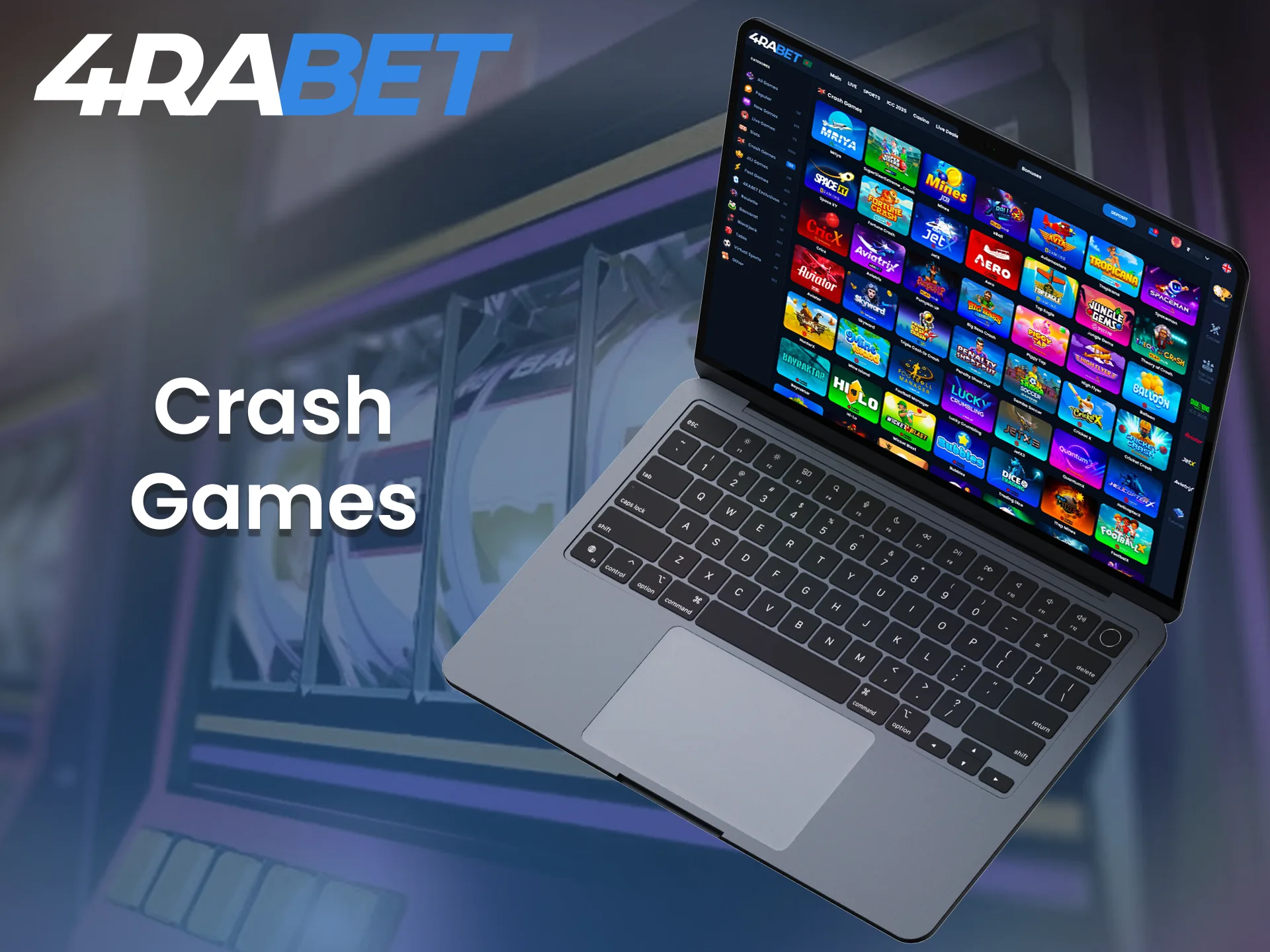 Try to play crash games at 4Rabet casino.