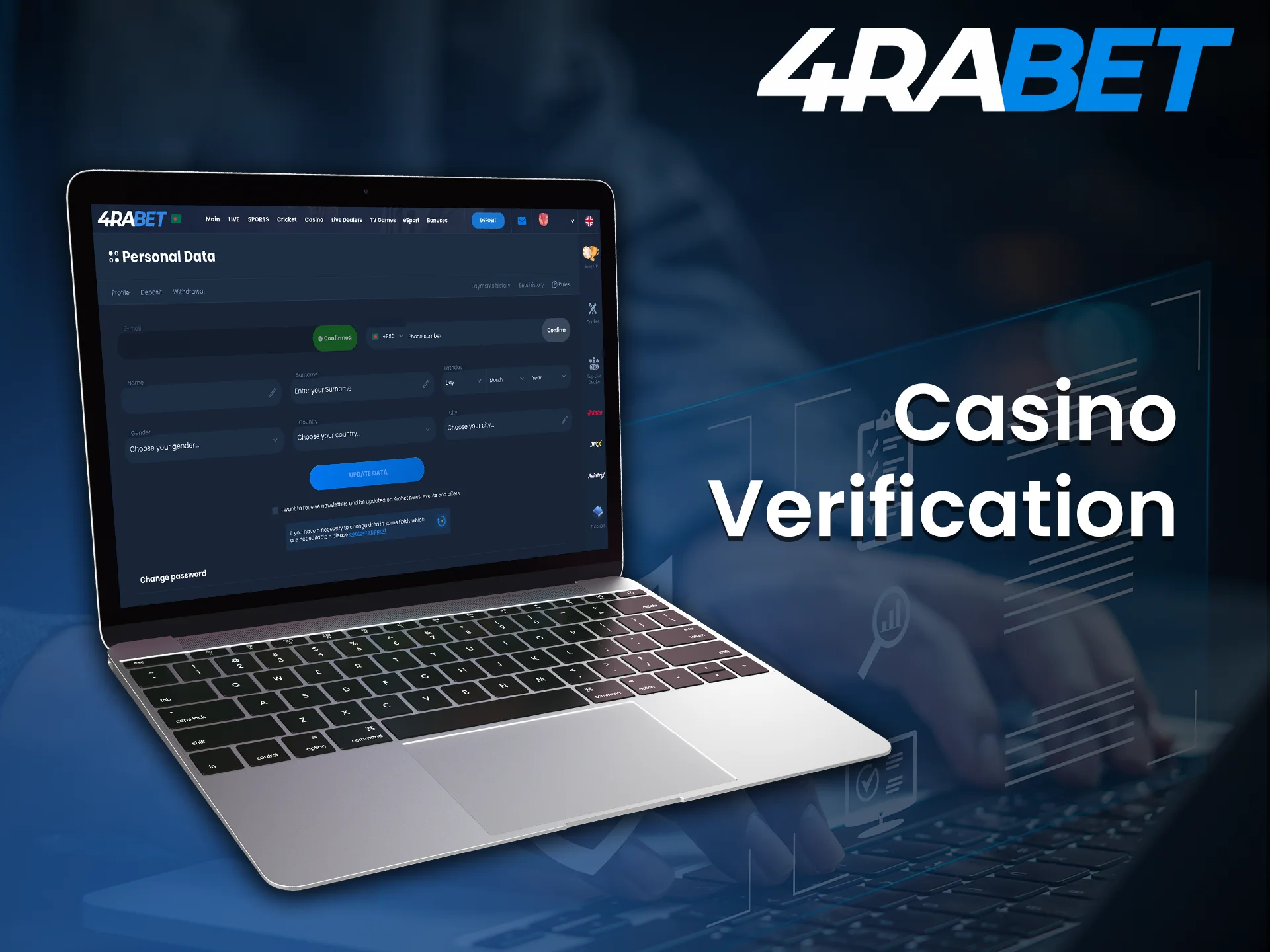 Complete 4Rabet casino verification for a secure gaming experience.