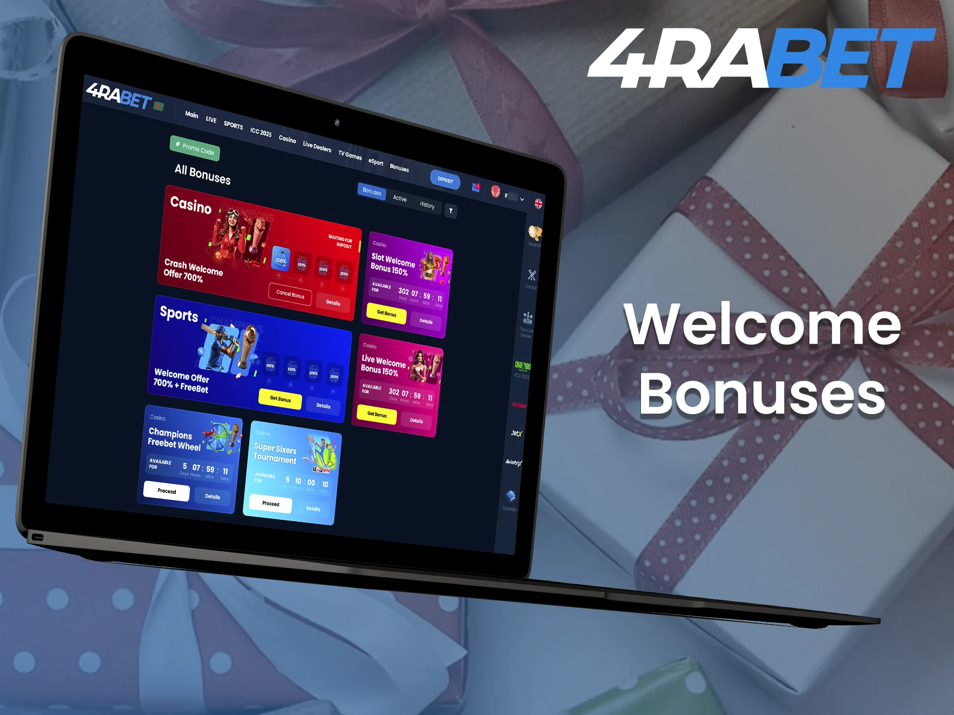 4Rabet casino offers generous bonuses for newcomers.