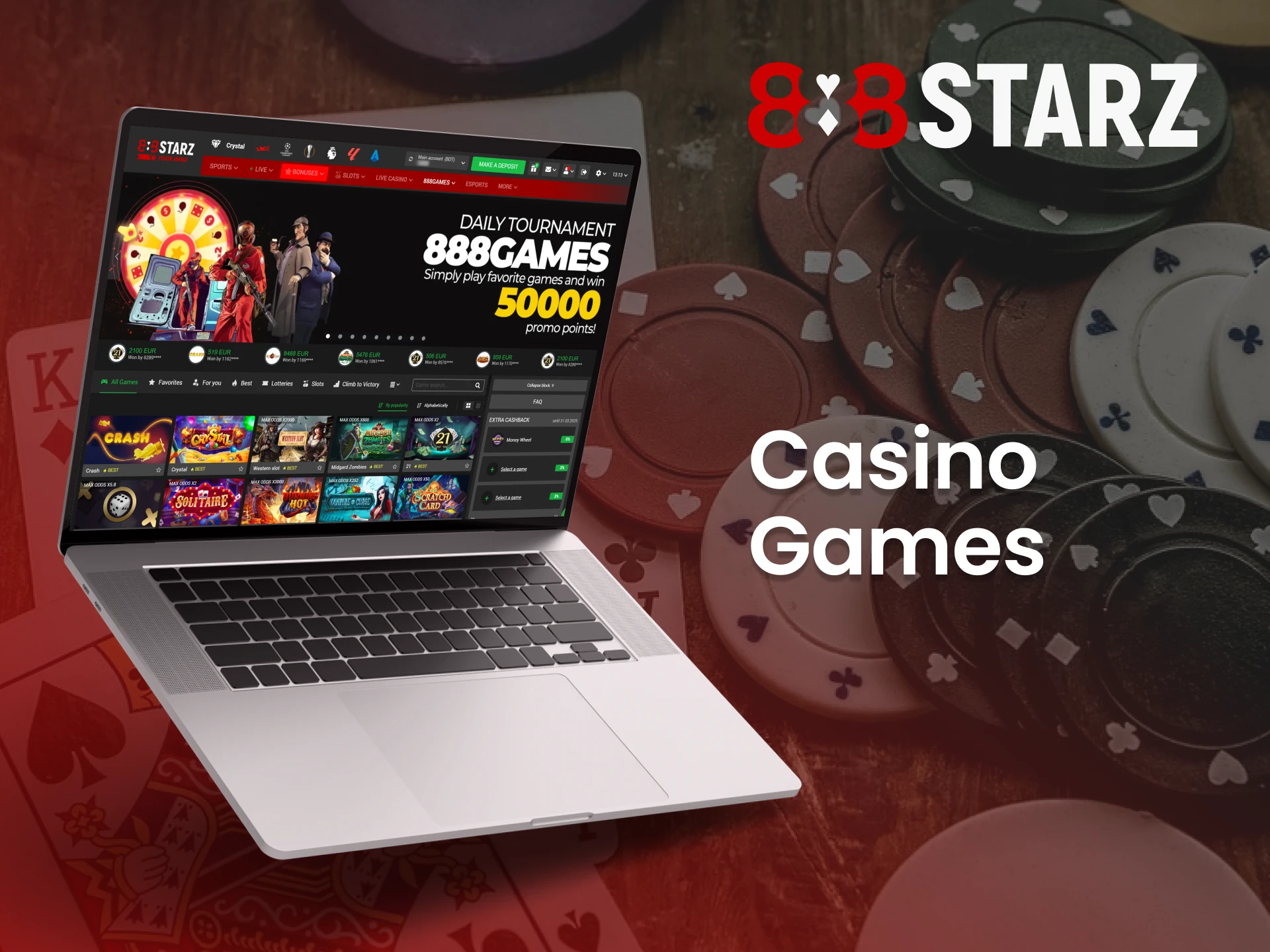 Dive into a world of excitement with an extensive selection of games at 888Starz.