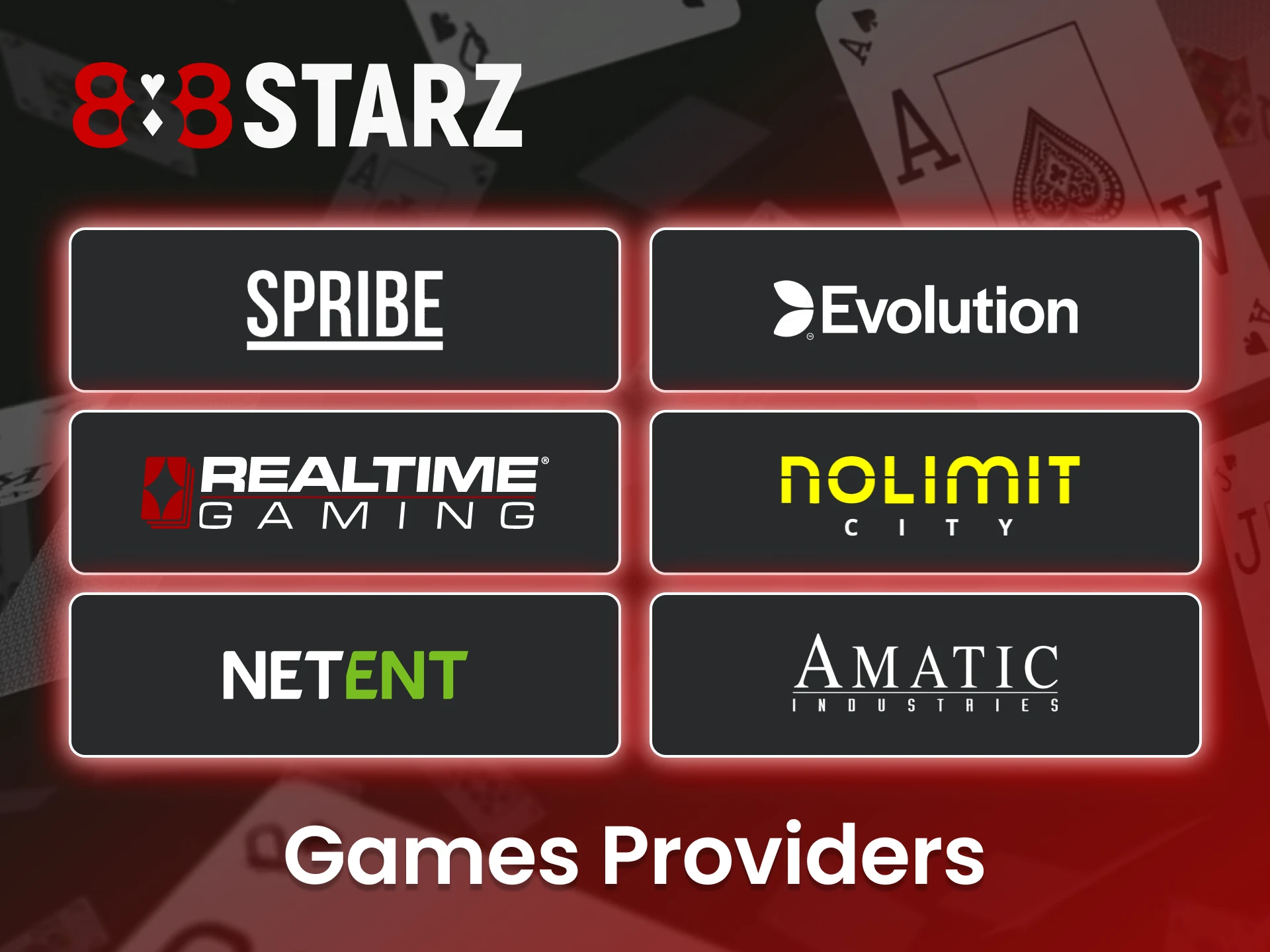 Play your favorite games from renowned providers at 888Starz.