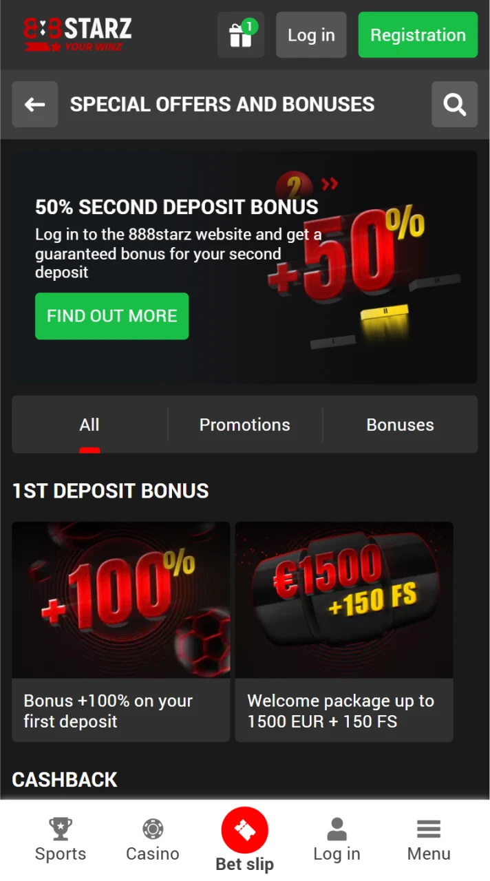The bonus section 888Starz is packed with generous offers.