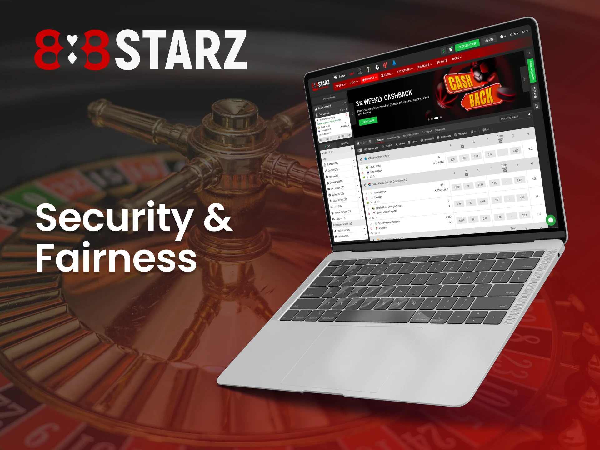 Enjoy a safe gaming environment with the 888Starz online casino.
