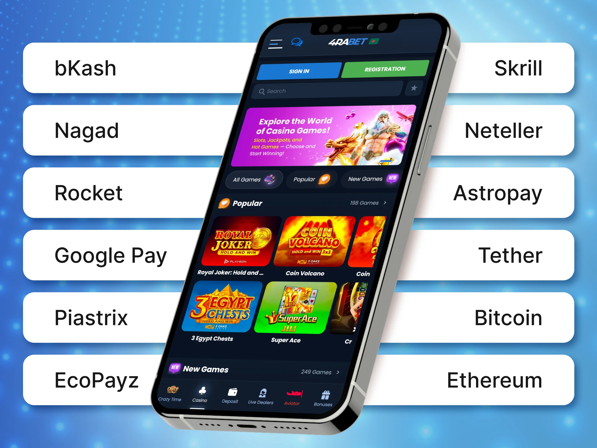 Bangladeshi casino apps offer a lot of convenient payment options.