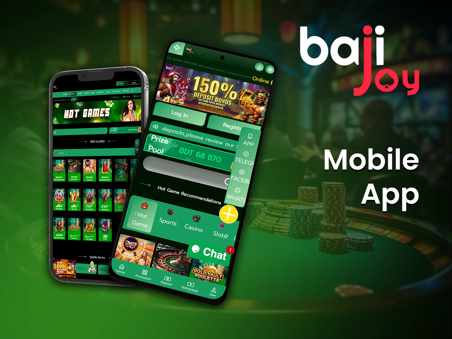 Download the Bajijoy mobile app and play anytime anywhere.
